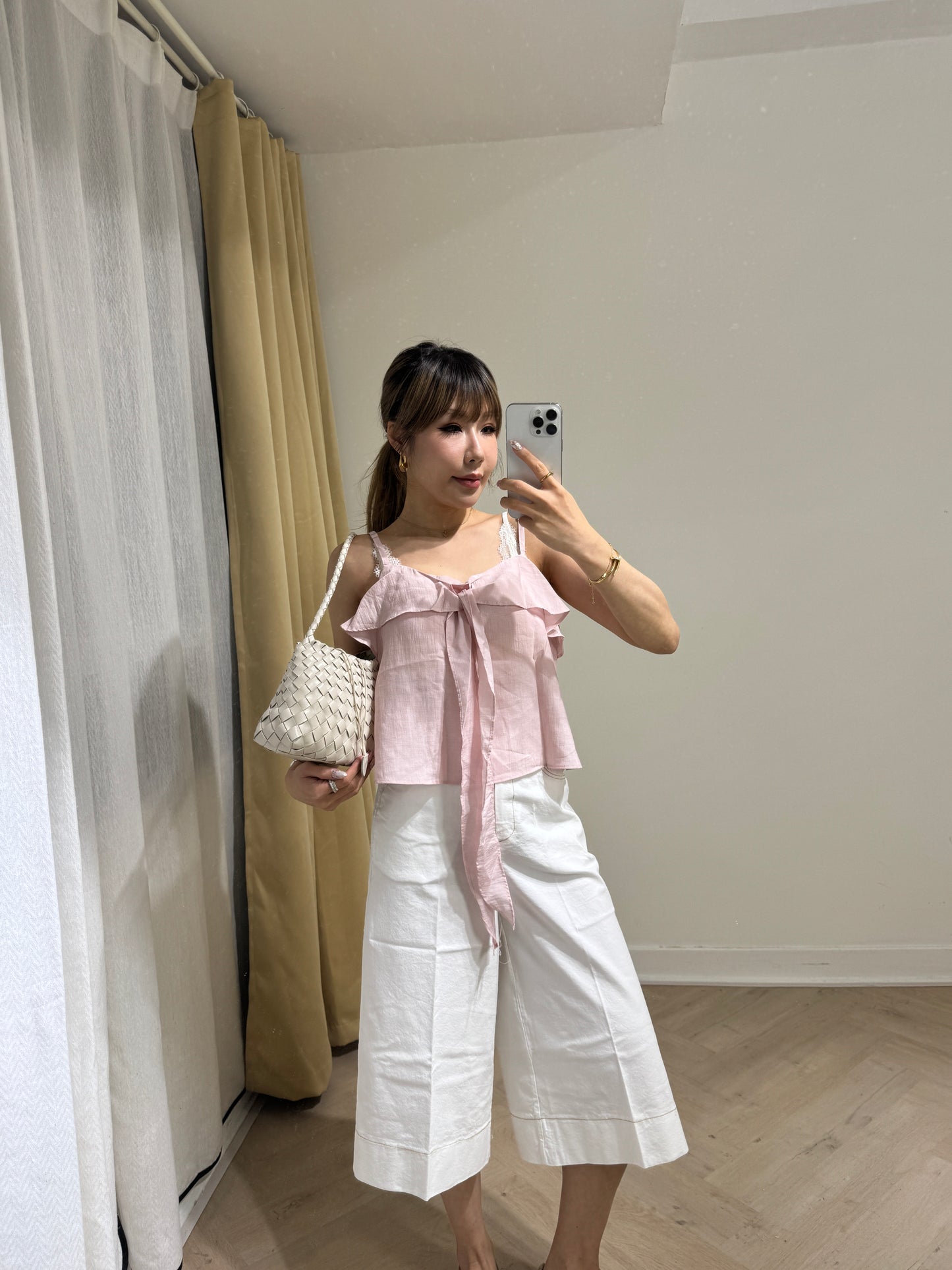 微彈力中長褲 ( 黑/白/杏/紅 )