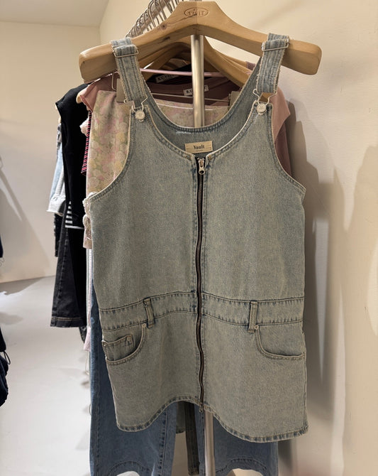 直拉鍊工人牛仔裙 ( S/M )