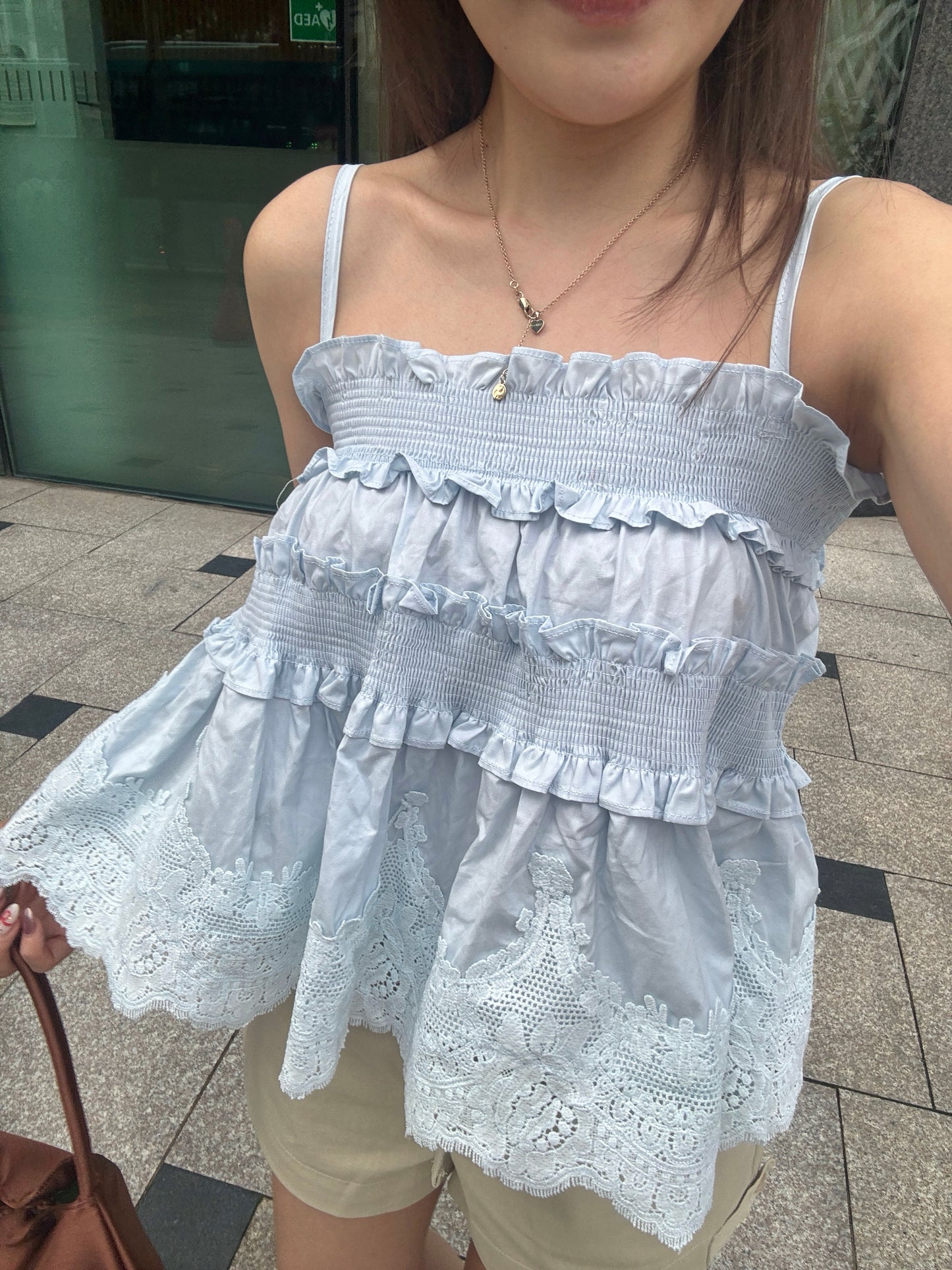 Zimmermann style鈎花蛋糕背心 ( 藍/白 )