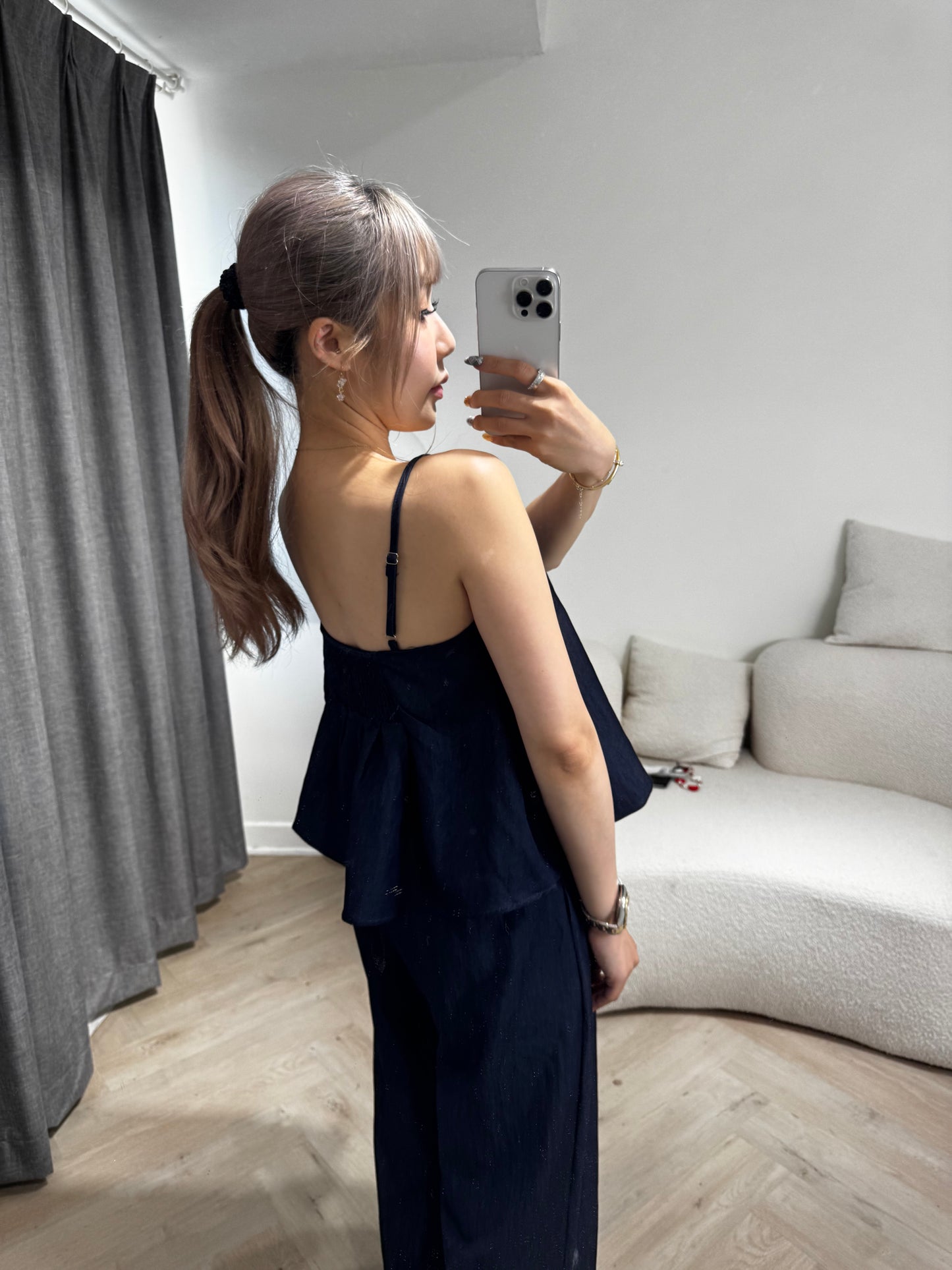 牛仔背心 + 長褲套裝SET ( 深/淺 )