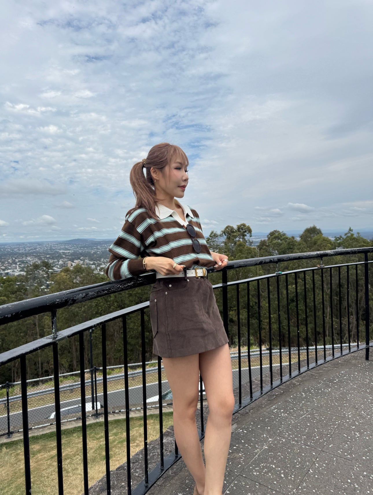 燈芯絨短裙 ( 粉/啡/白/黑 )