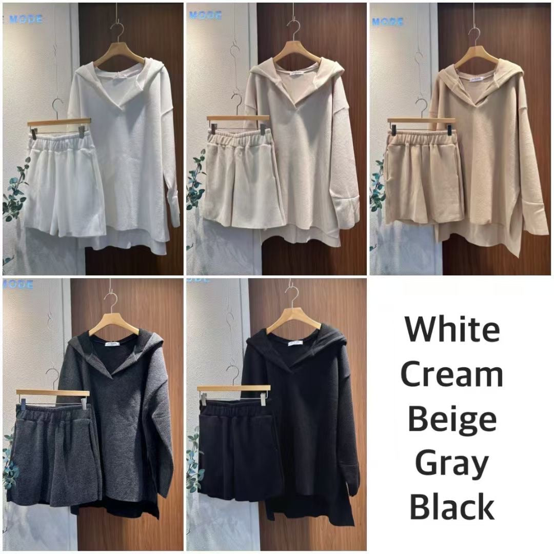 有帽衛衣 + 短褲套裝SET ( 五色 )