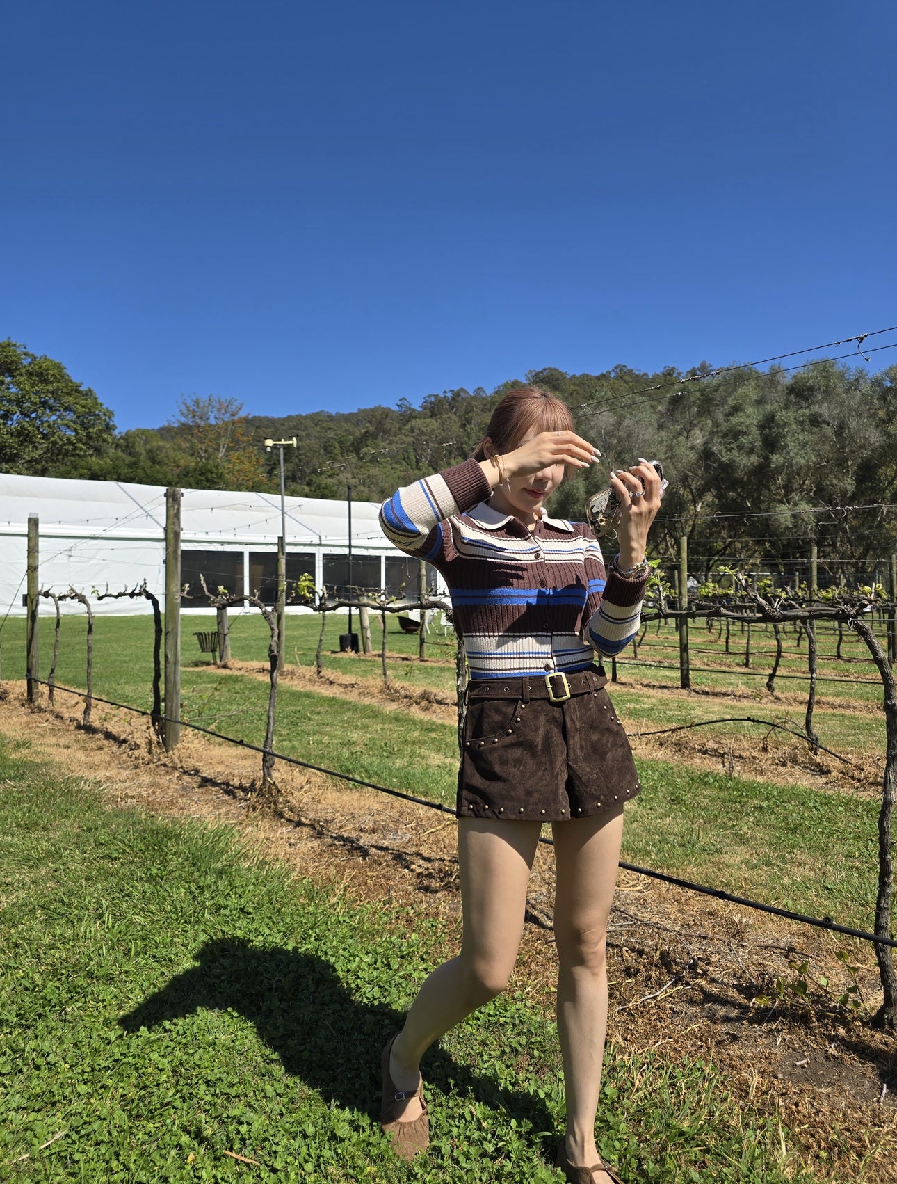 啡色金釘麂布有BELT短褲 ( S/M/L )