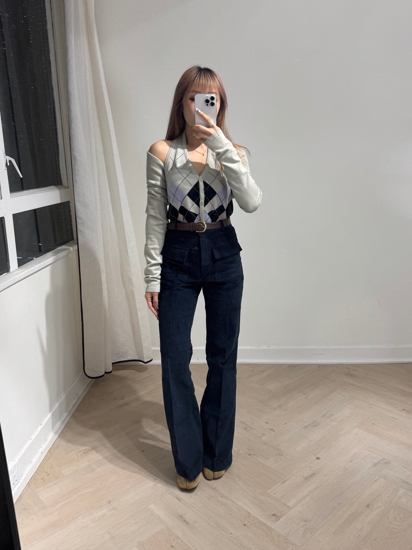 鼠尾草綠菱格套裝