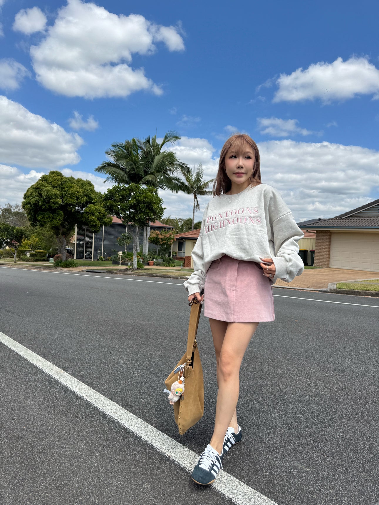 燈芯絨短裙 ( 粉/啡/白/黑 )