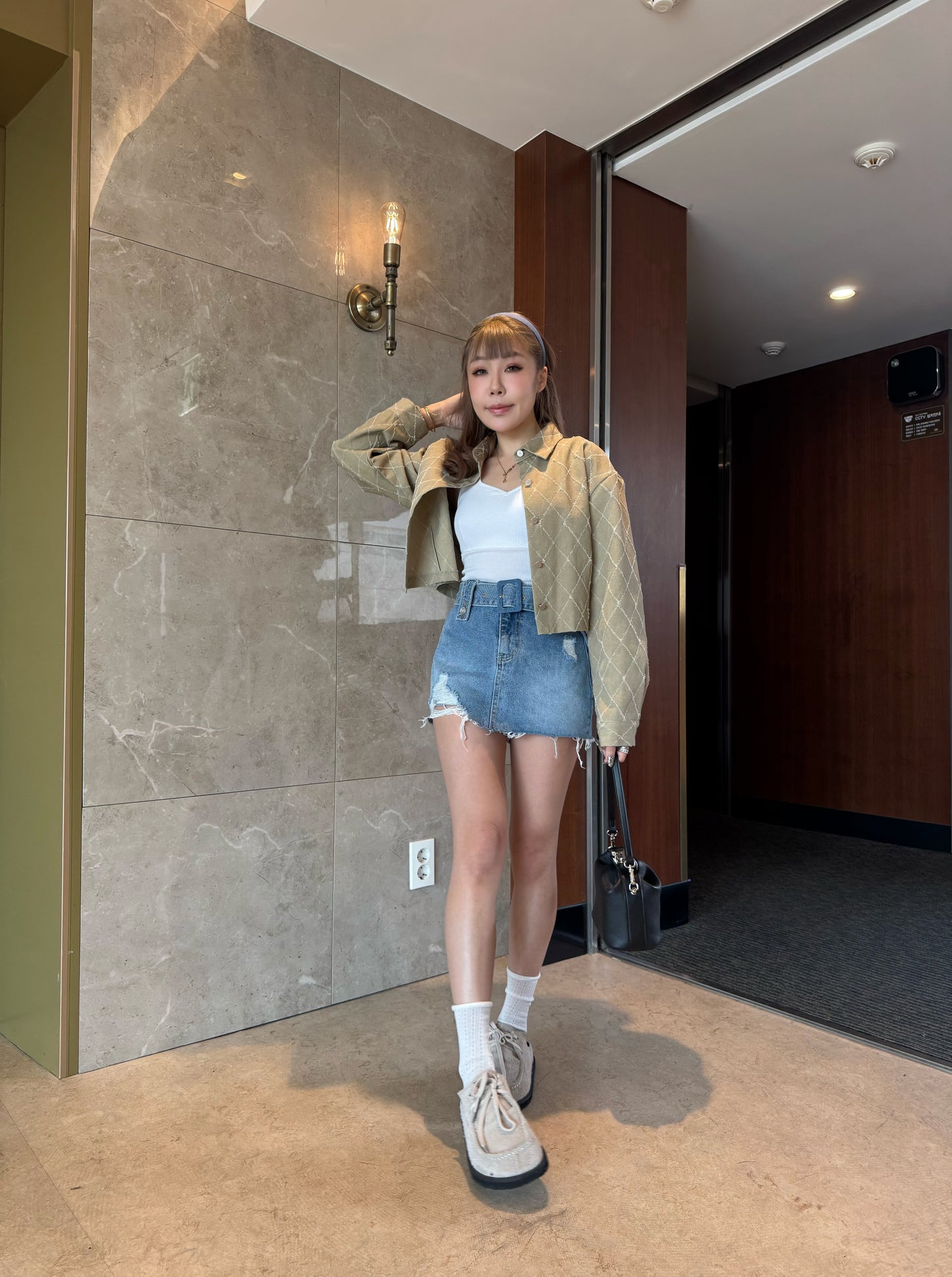 牛麂皮綁繩大頭拖鞋