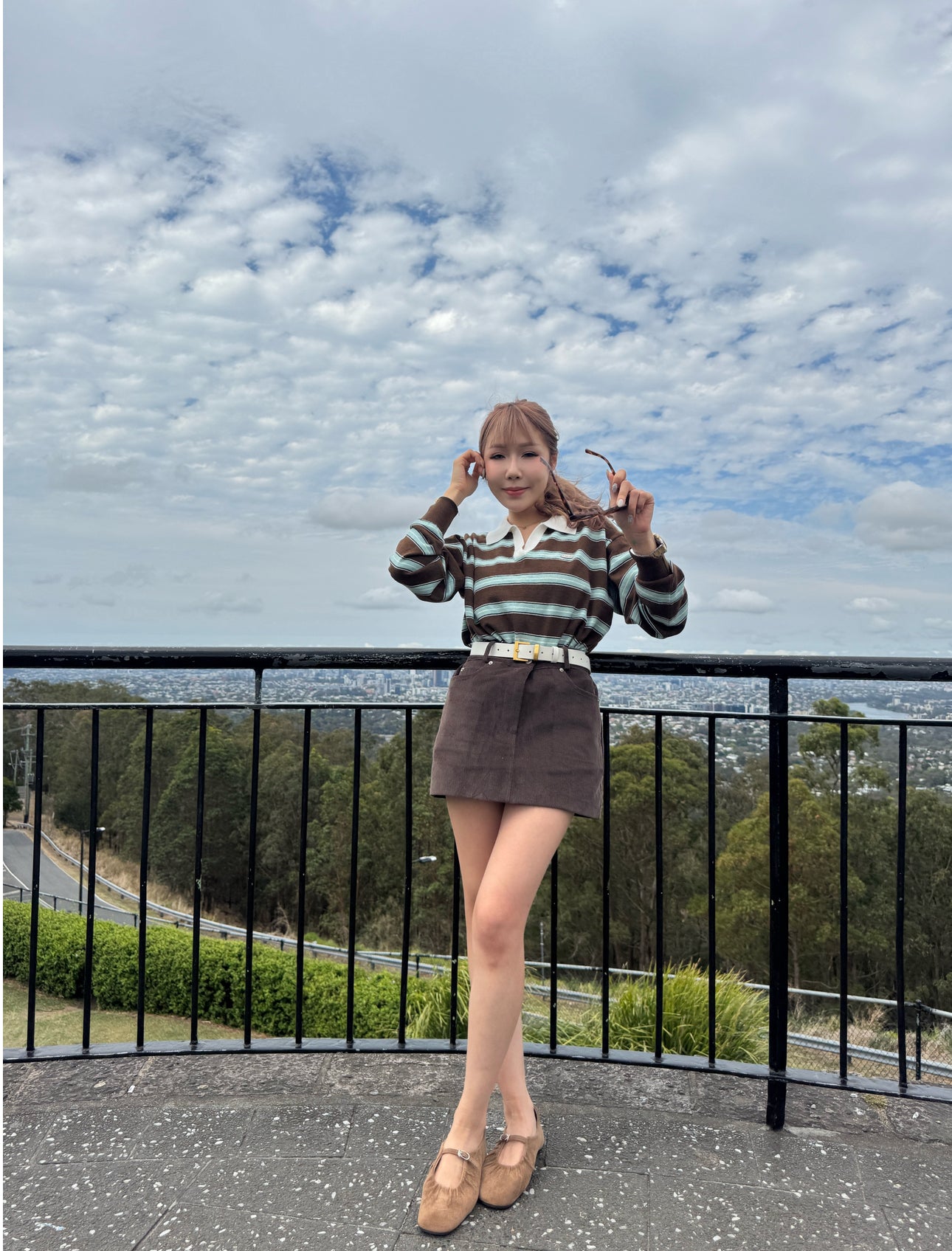 燈芯絨短裙 ( 粉/啡/白/黑 )