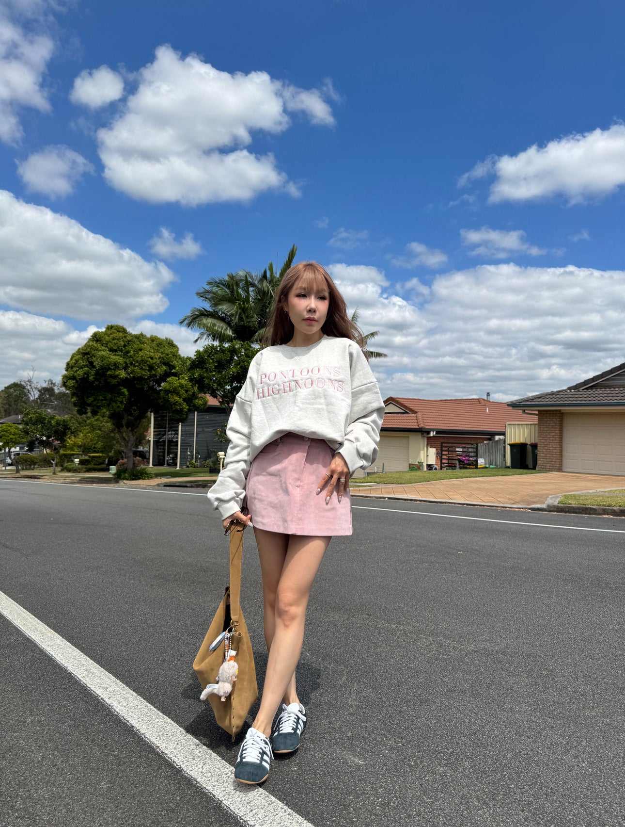 燈芯絨短裙 ( 粉/啡/白/黑 )