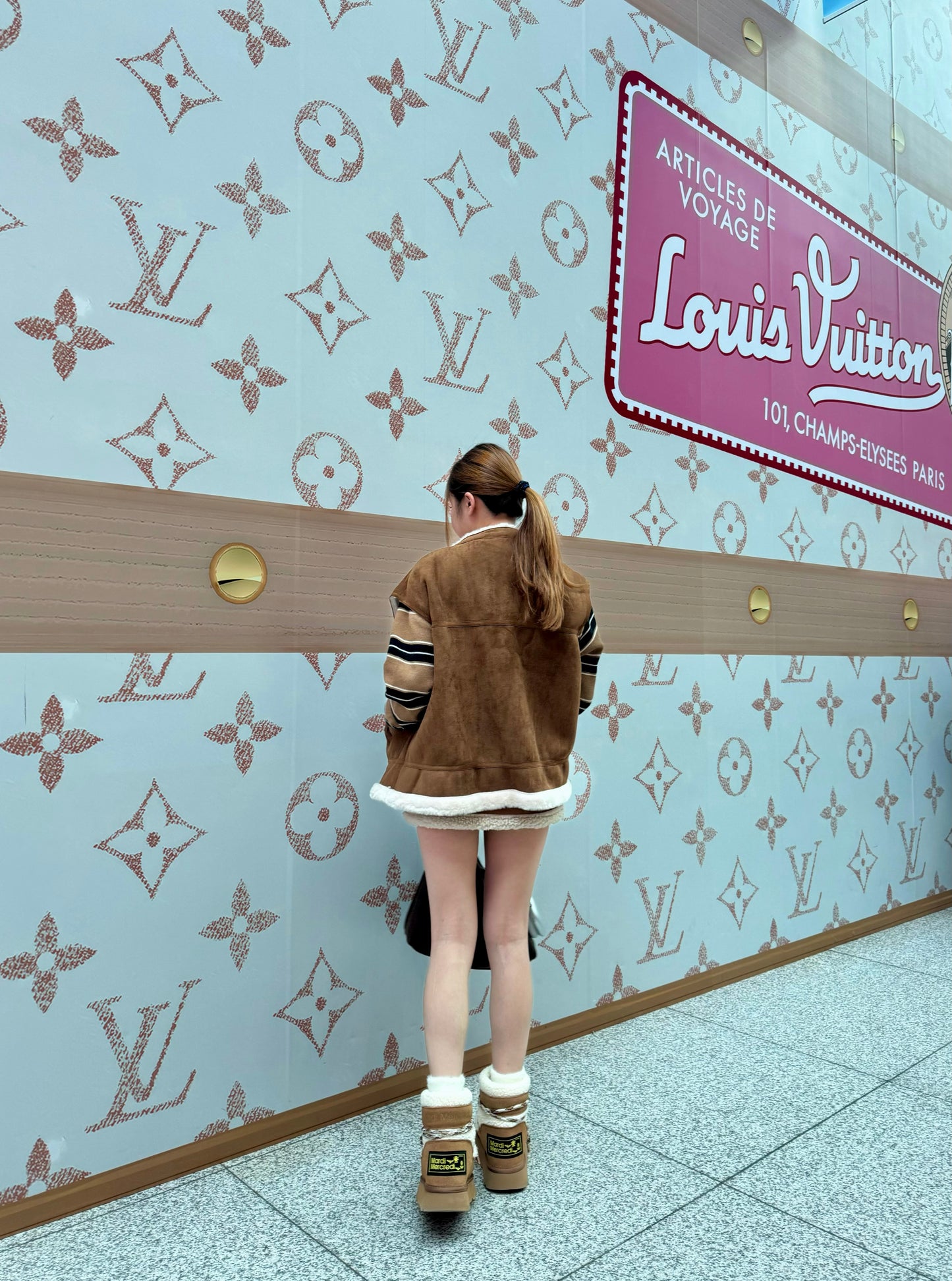 羊羔毛邊麂布短裙 S/M