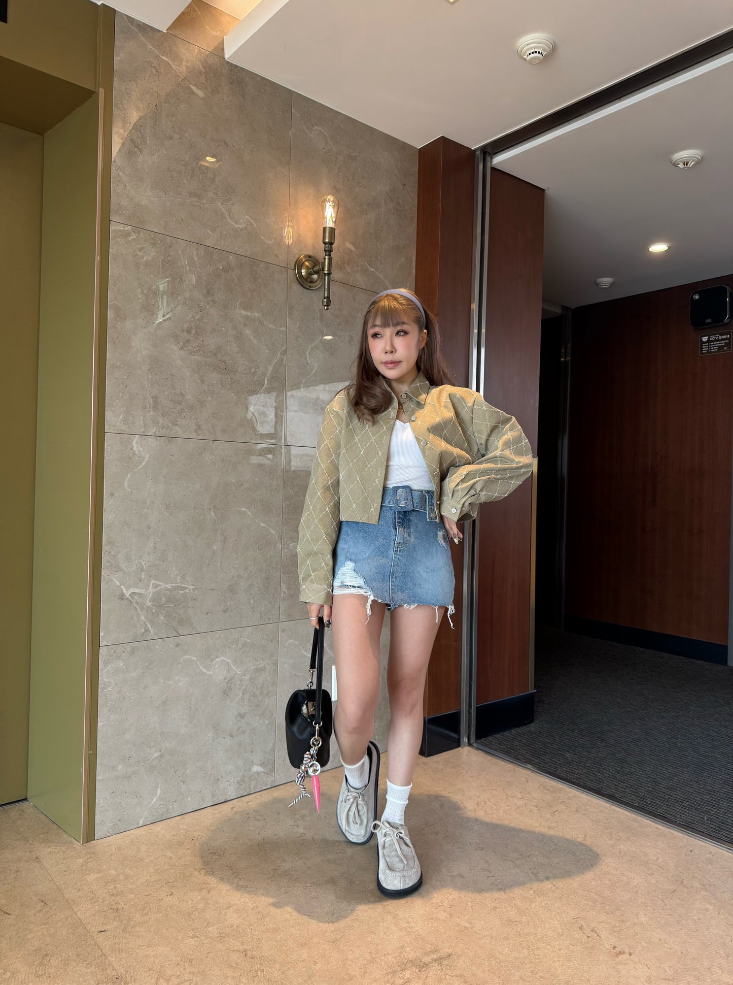 牛麂皮綁繩大頭拖鞋