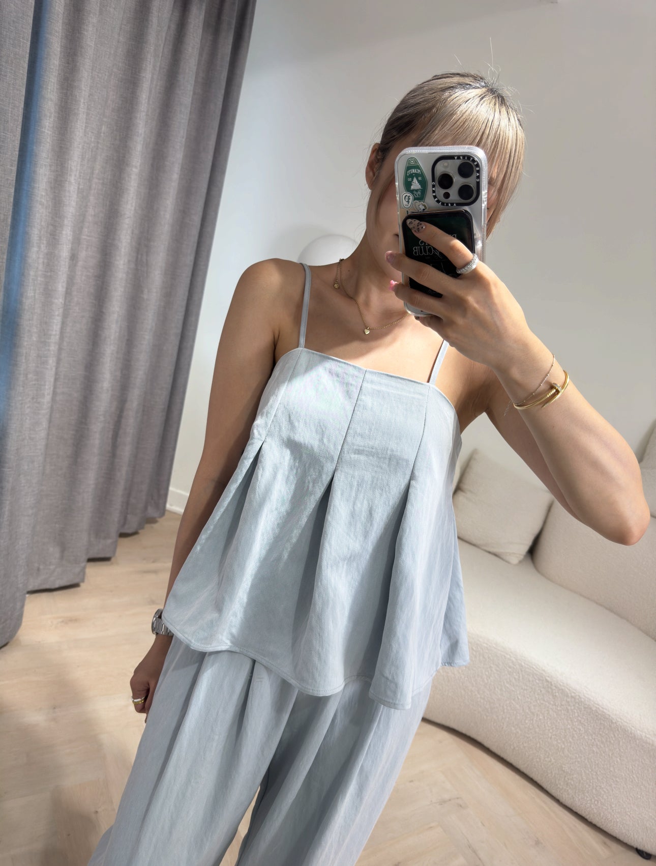 牛仔背心 + 長褲套裝SET ( 深/淺 )