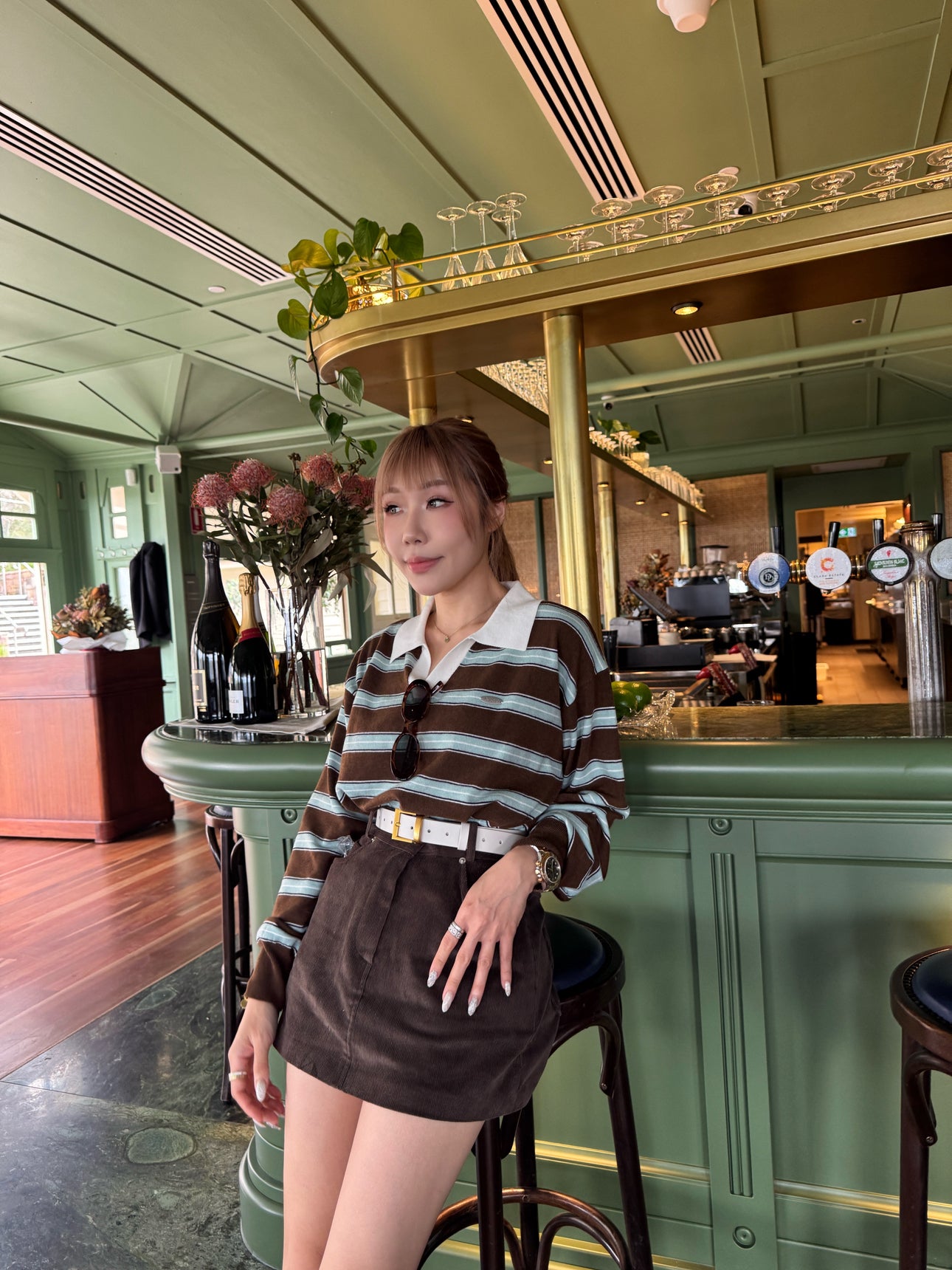 燈芯絨短裙 ( 粉/啡/白/黑 )