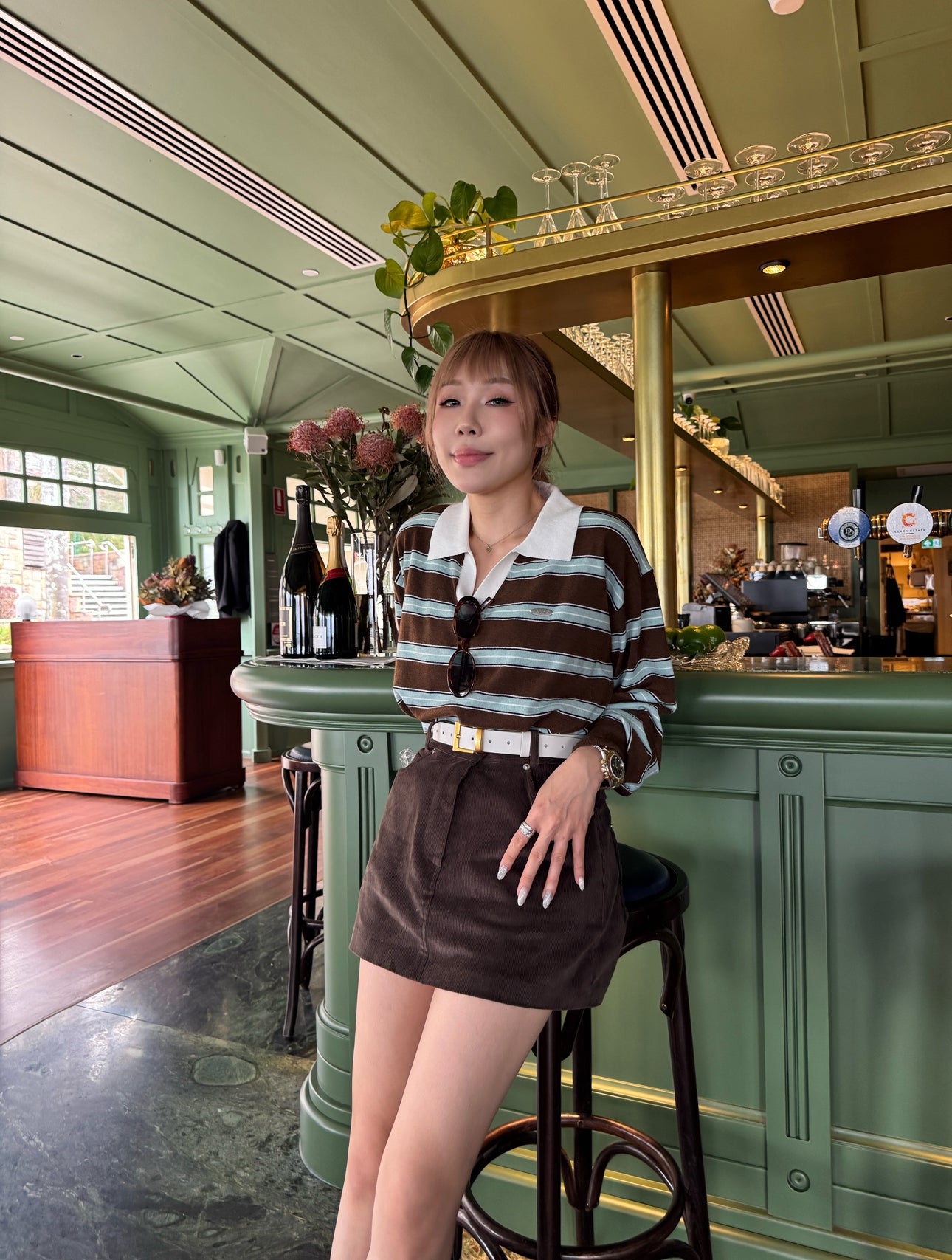 燈芯絨短裙 ( 粉/啡/白/黑 )