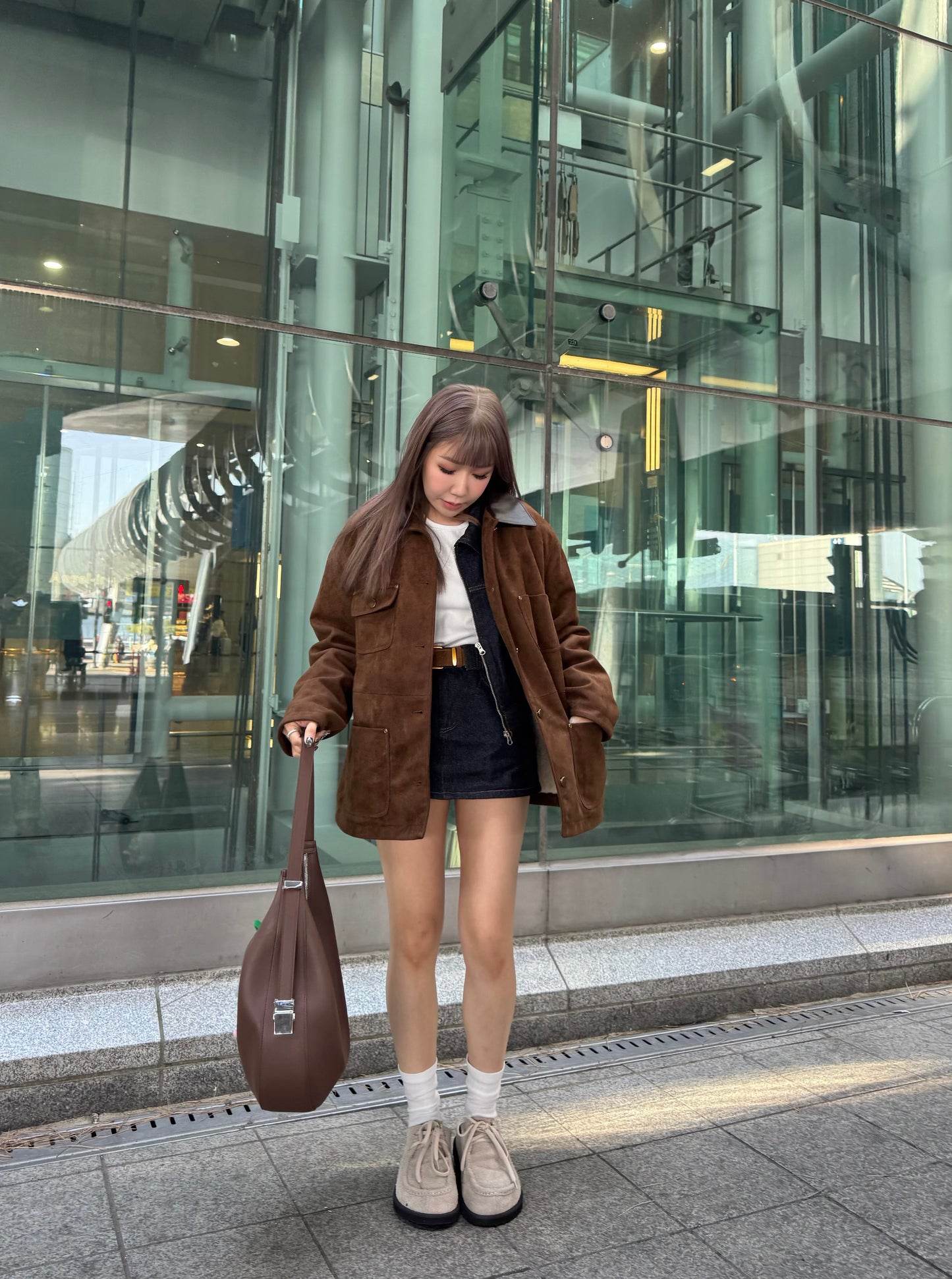 牛麂皮綁繩大頭拖鞋