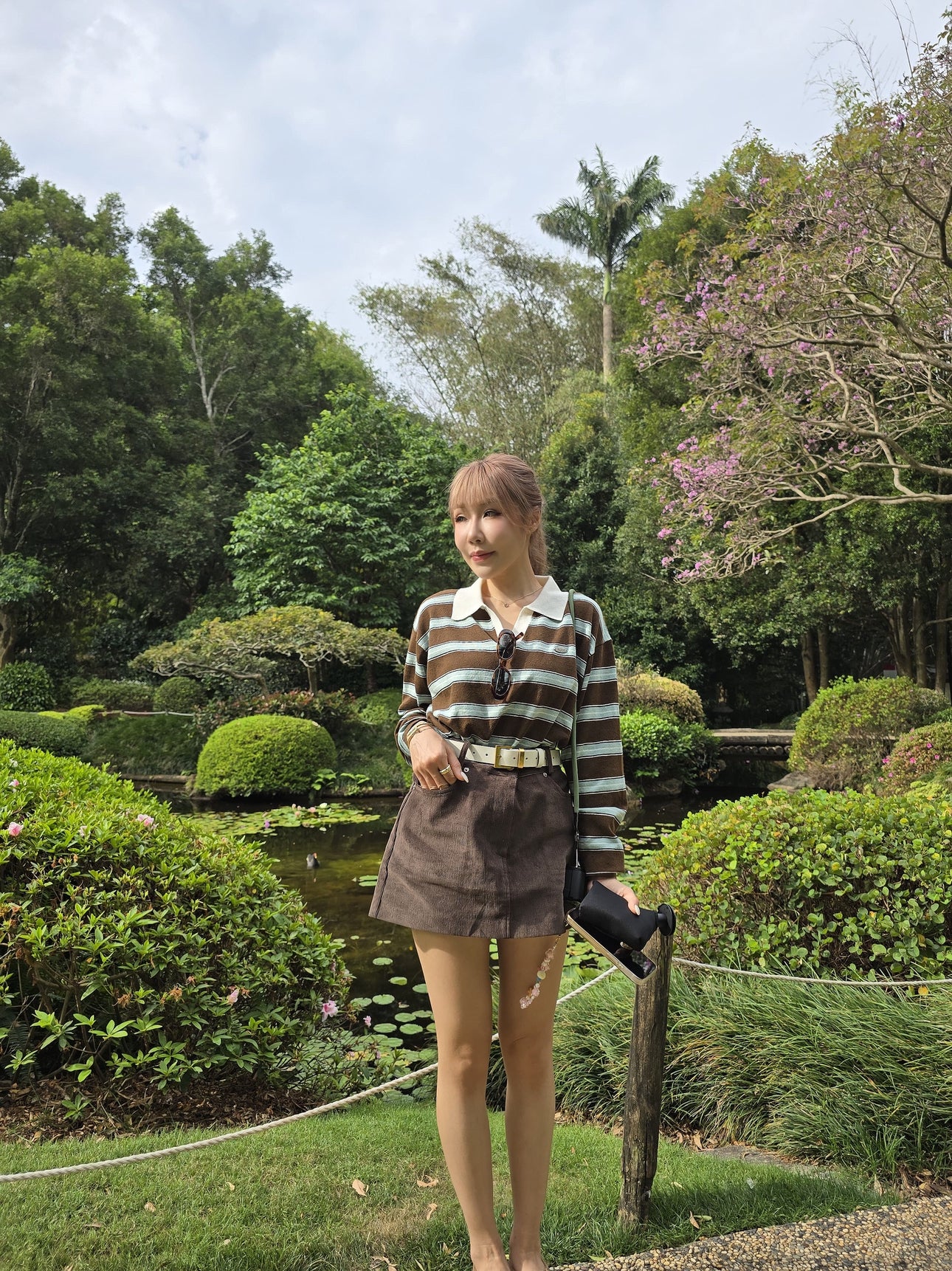 燈芯絨短裙 ( 粉/啡/白/黑 )