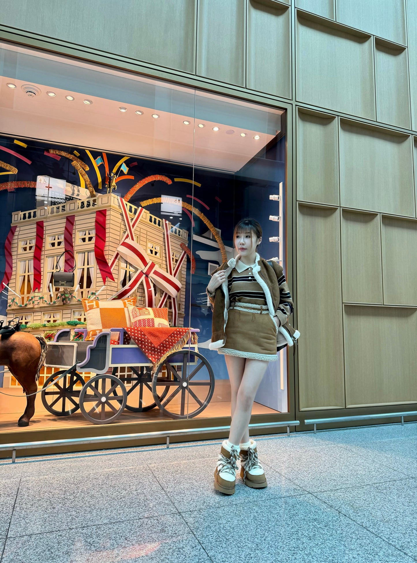 羊羔毛邊麂布短裙 S/M