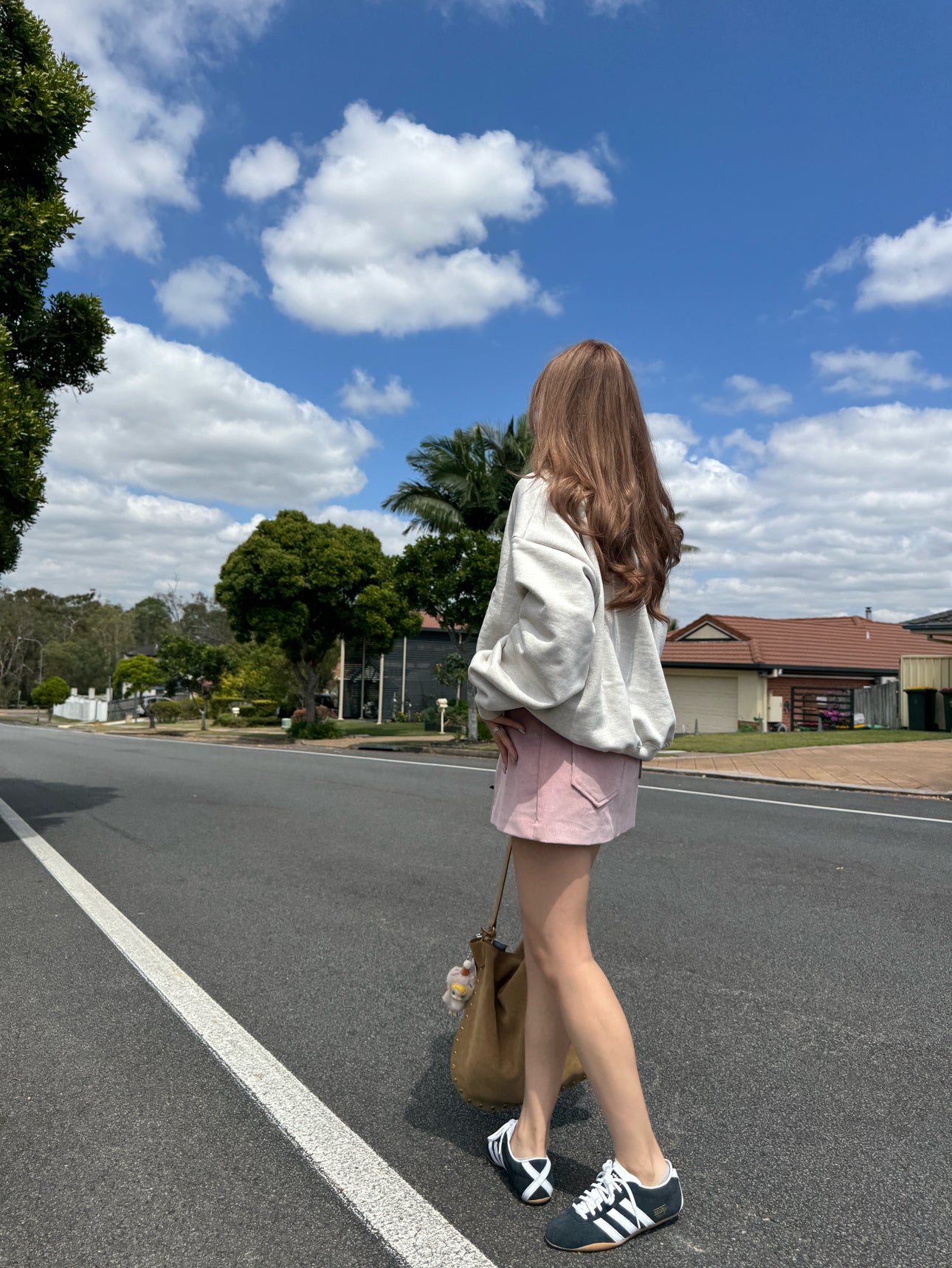 燈芯絨短裙 ( 粉/啡/白/黑 )