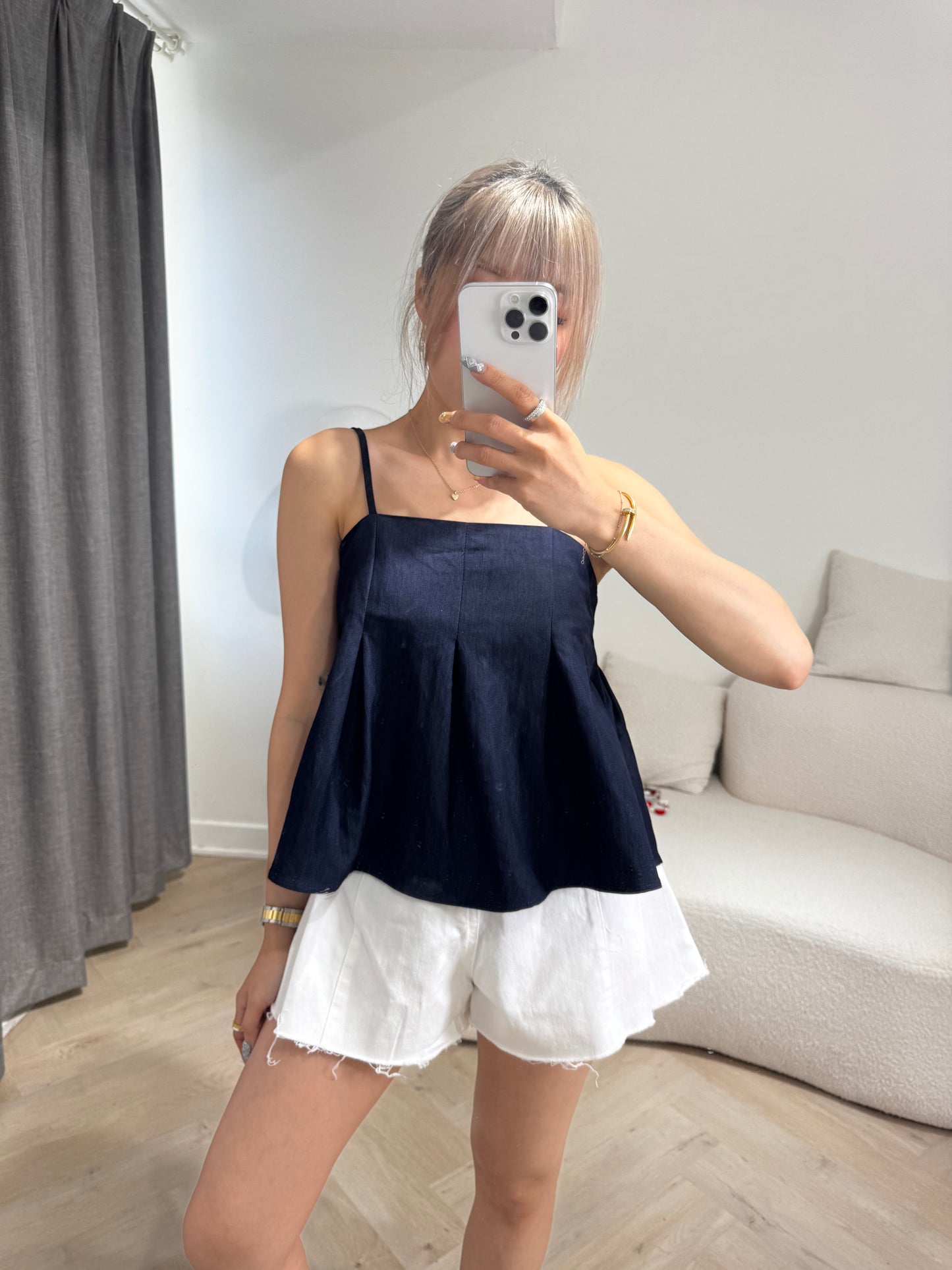 牛仔背心 + 長褲套裝SET ( 深/淺 )