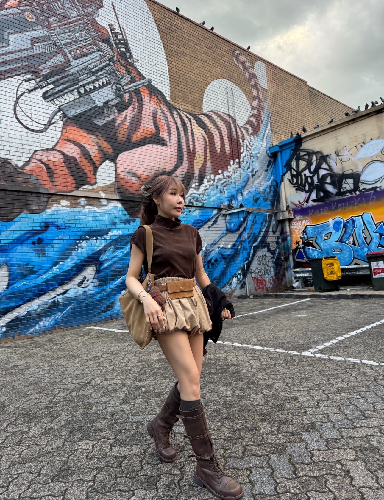 三間幼BELT長BOOT ( 啡/黑 )