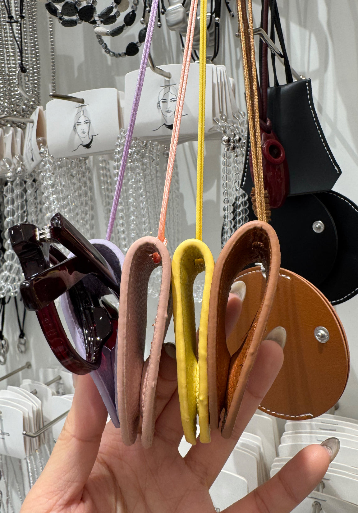 磁石眼鏡套掛飾 ( 粉/黃/紫/啡 )