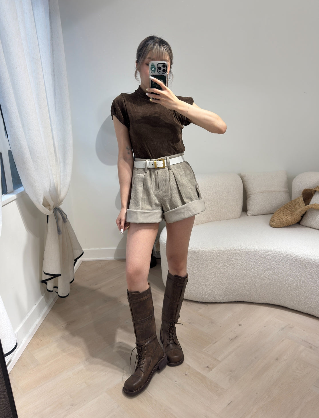 三間幼BELT長BOOT ( 啡/黑 )