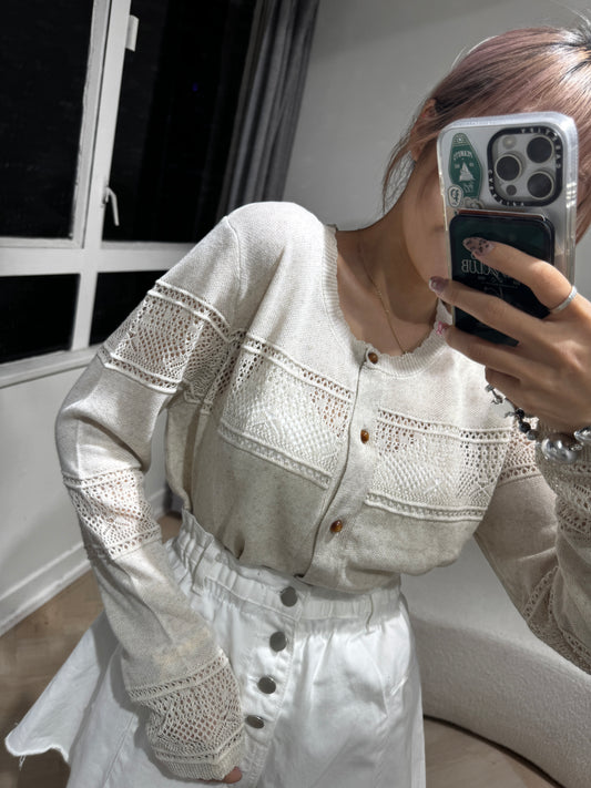 燕麥色花紋外套