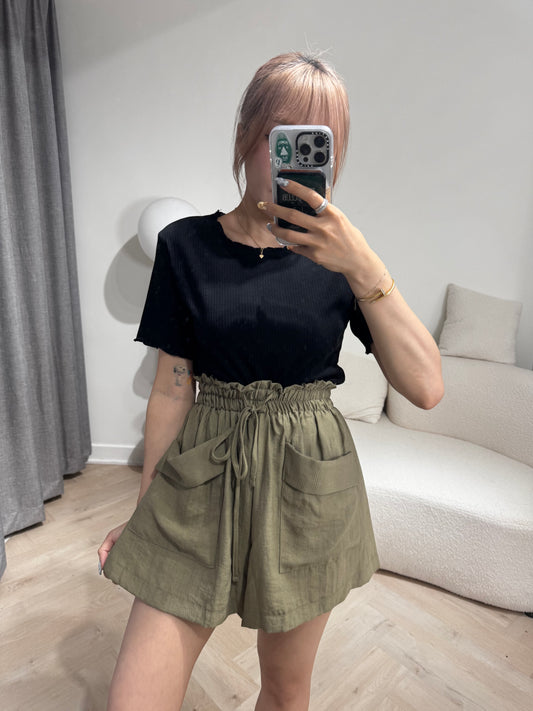 大口袋橡筋短褲 ( 啡/黑/米/墨綠 )