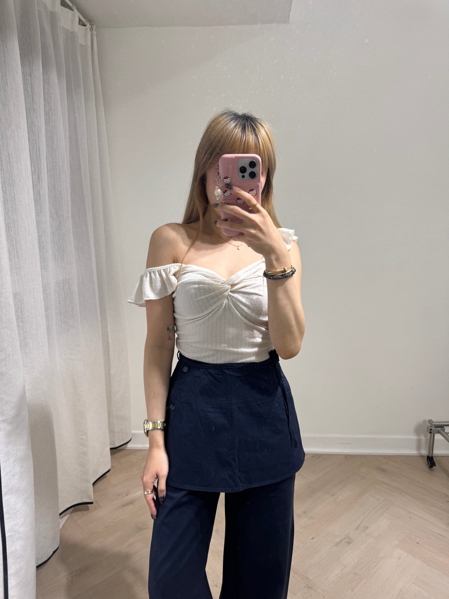小通花RUFFLE兩著背心 ( 黑/啡/米白 )