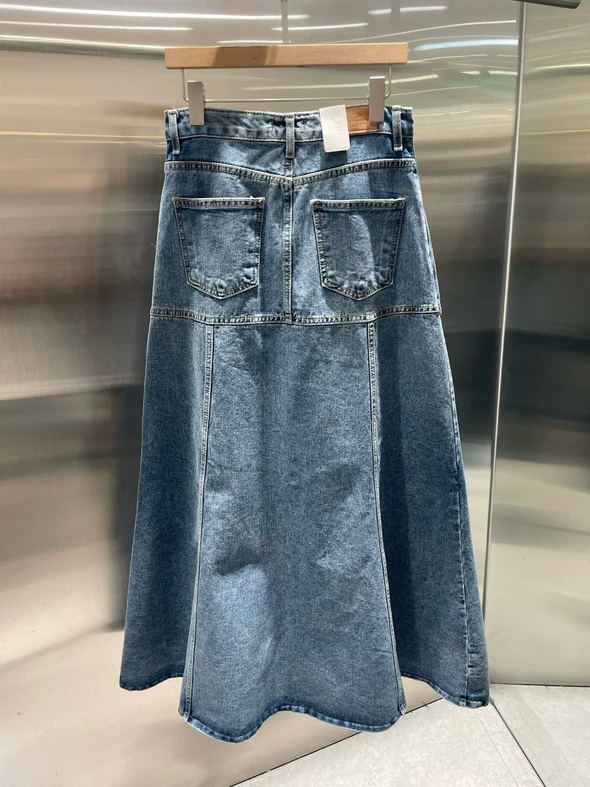 傘形車骨線牛仔長裙 ( S/M/L )