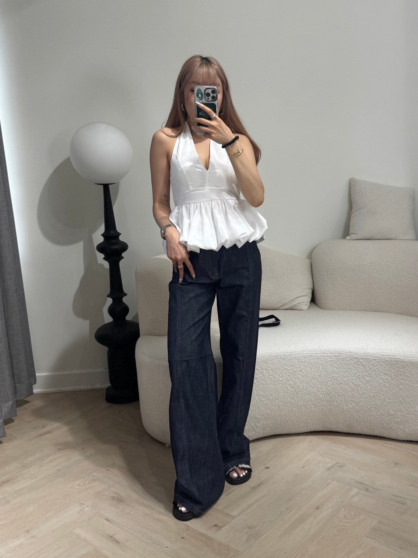 軟薄仿牛仔長褲 ( S/M/L )