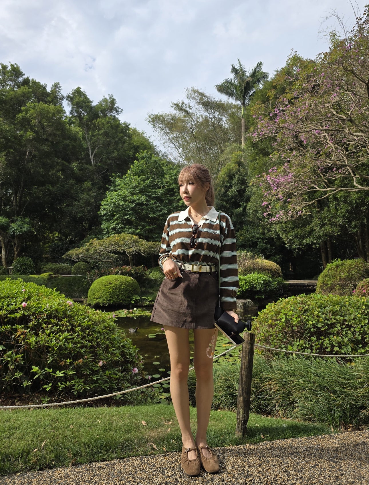 燈芯絨短裙 ( 粉/啡/白/黑 )