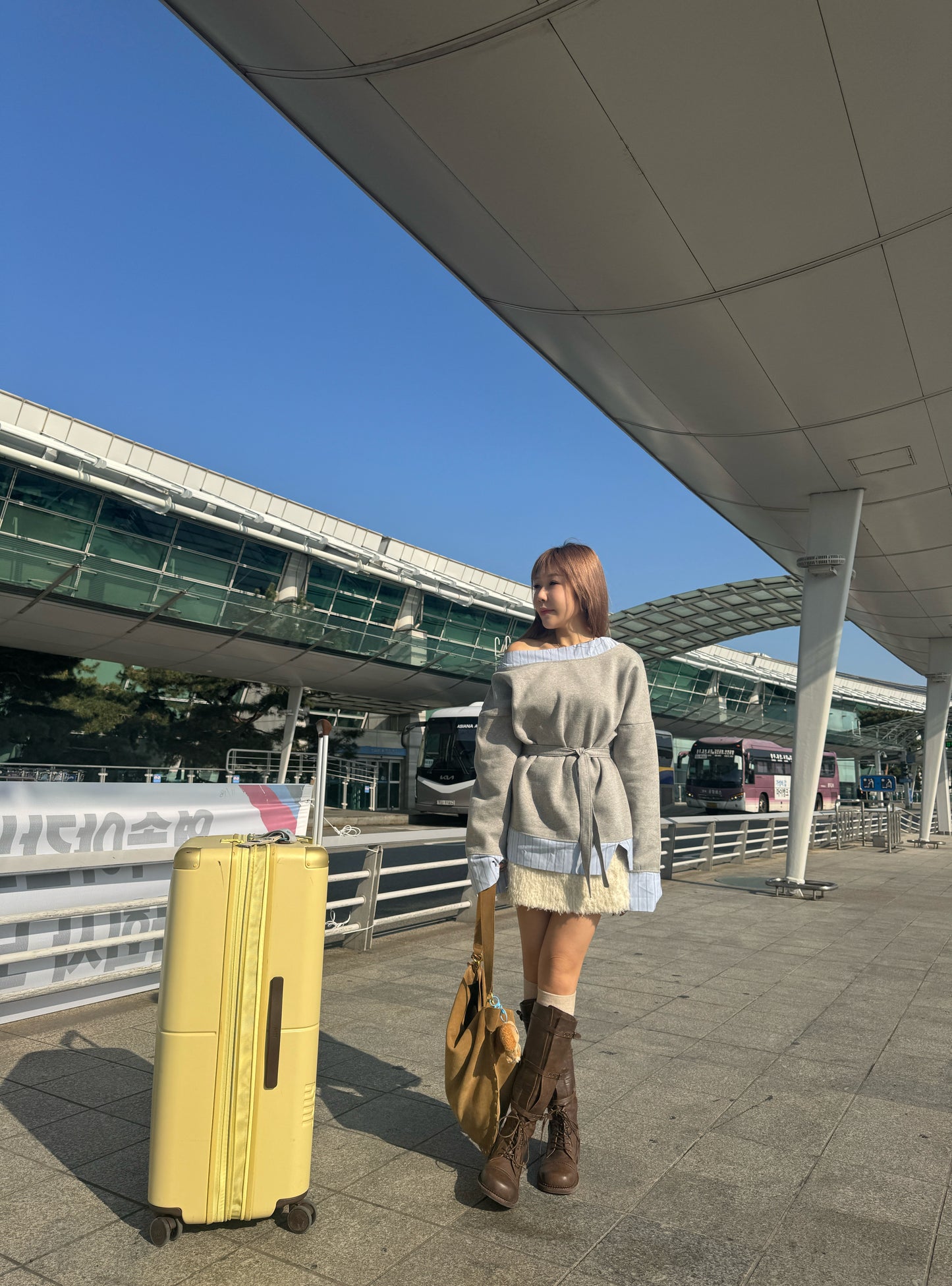 併恤衫邊綁帶衛衣 ( 黑/灰 )