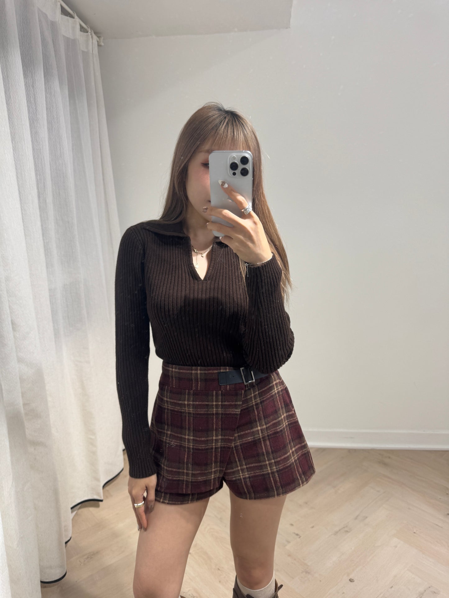 暗直紋POLO上衣 ( 米杏/深啡/深灰 )