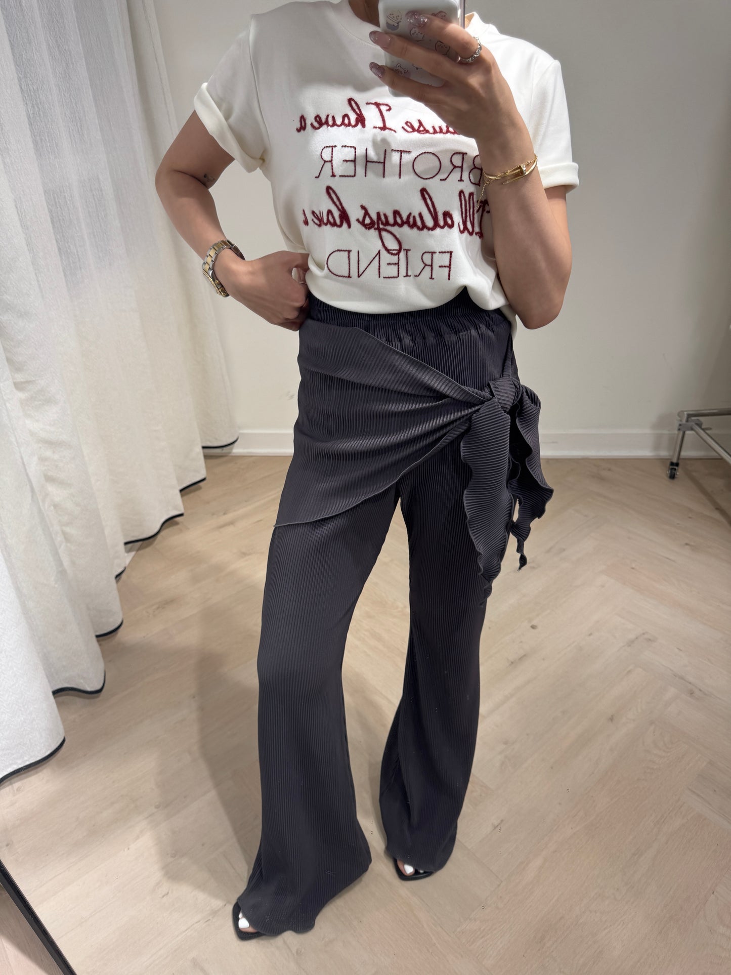 樹紋連三角巾套裝長褲 ( 灰/綠/米/深藍/杏/黑 )
