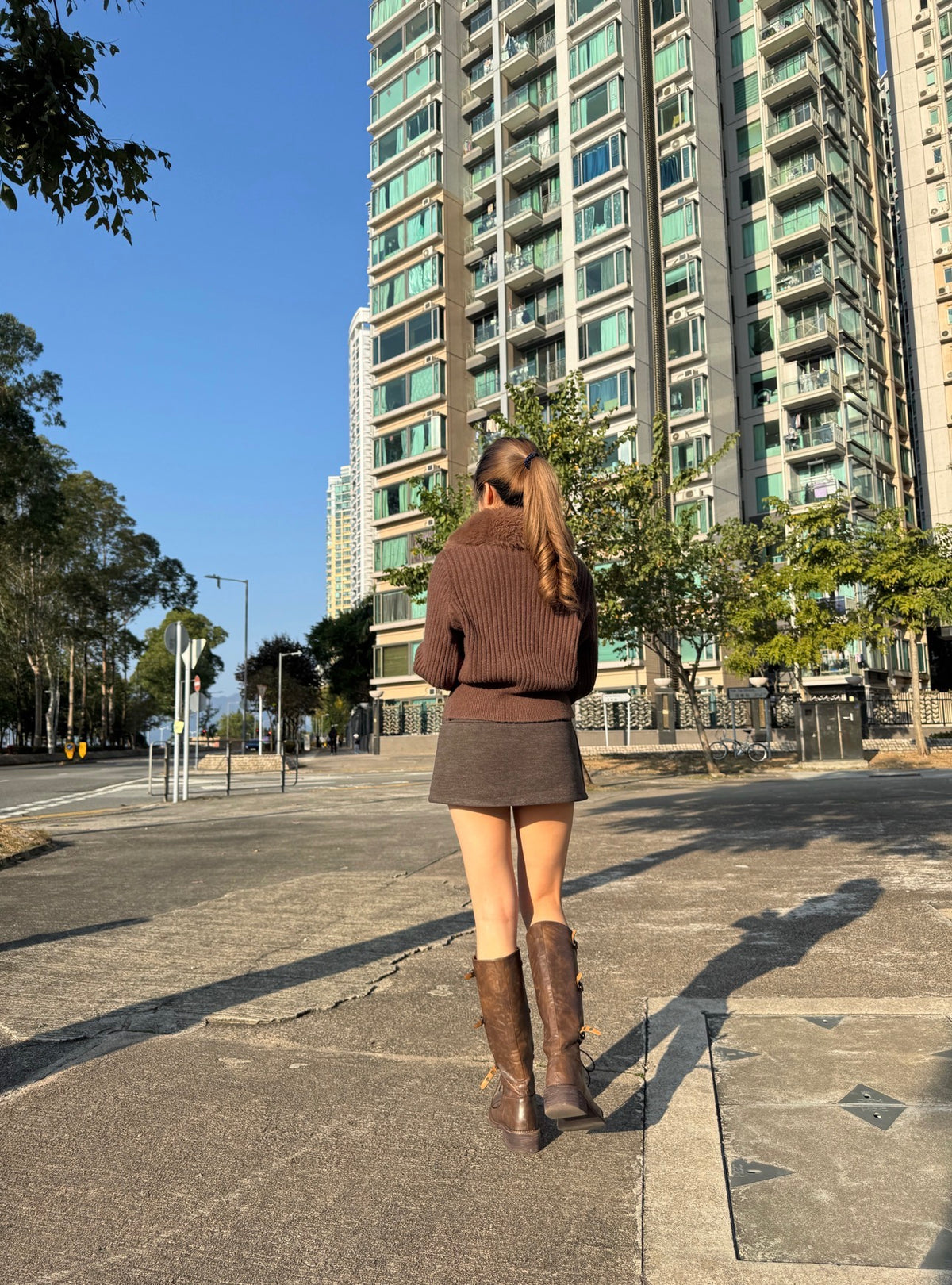 滑毛毛領拉鍊外套 ( 杏/灰/啡 )