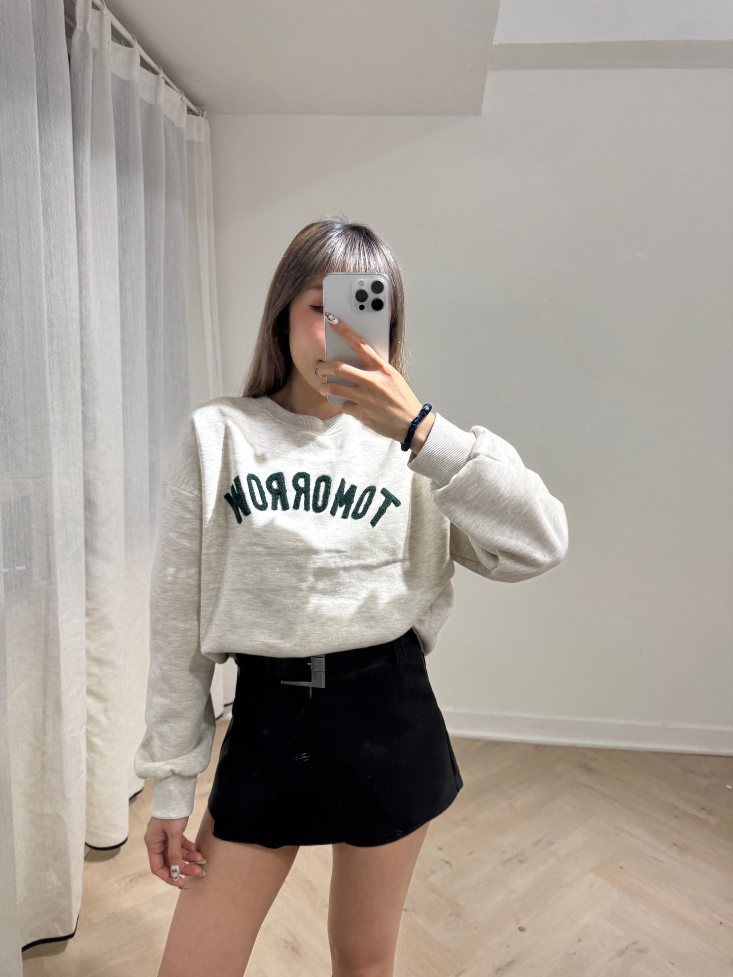 毛線圈TOMORROW衛衣 ( 黑/淺灰/藍 )