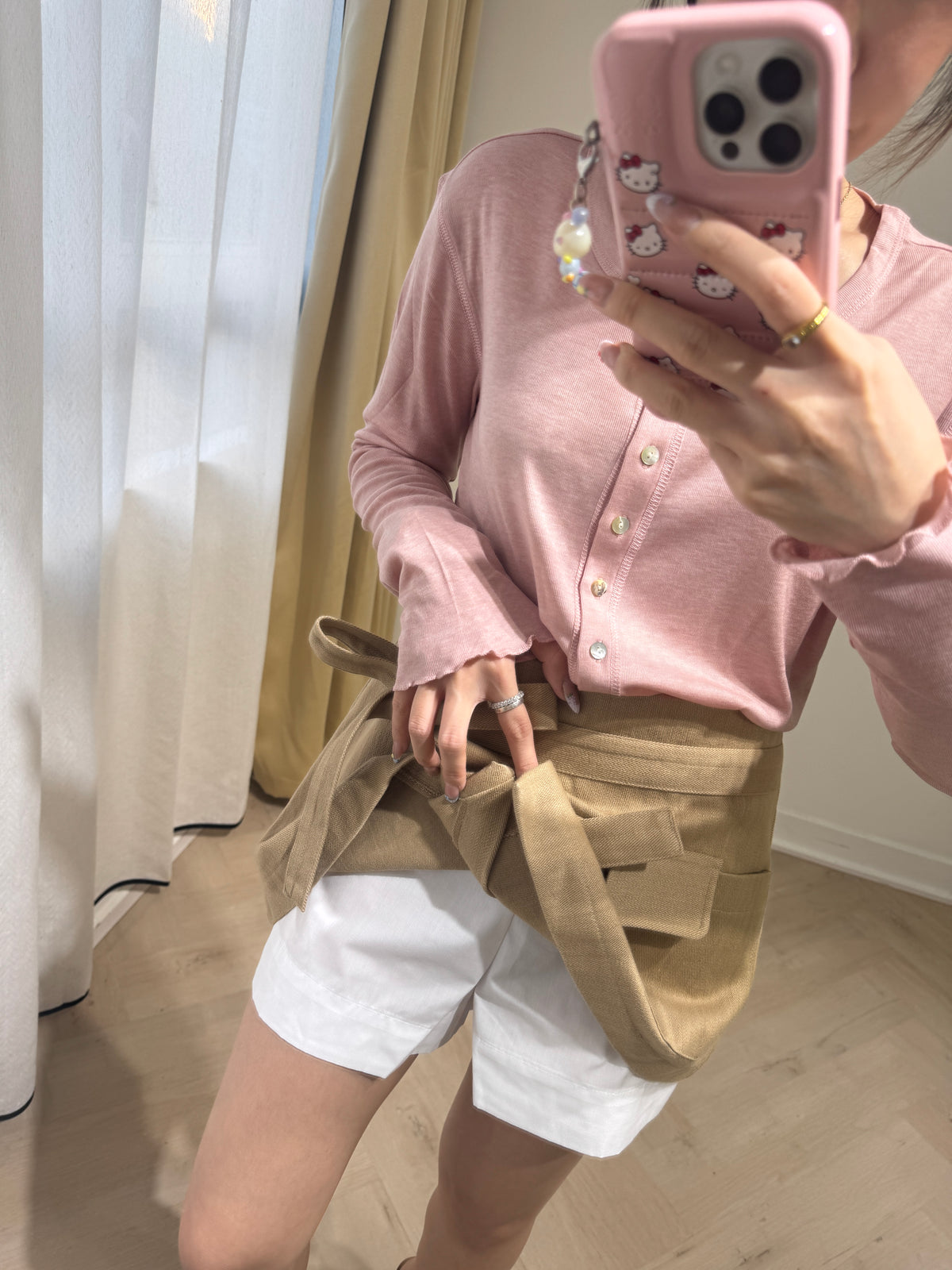 工裝綁結層次裙褲 ( 杏/深灰/寶藍 ）