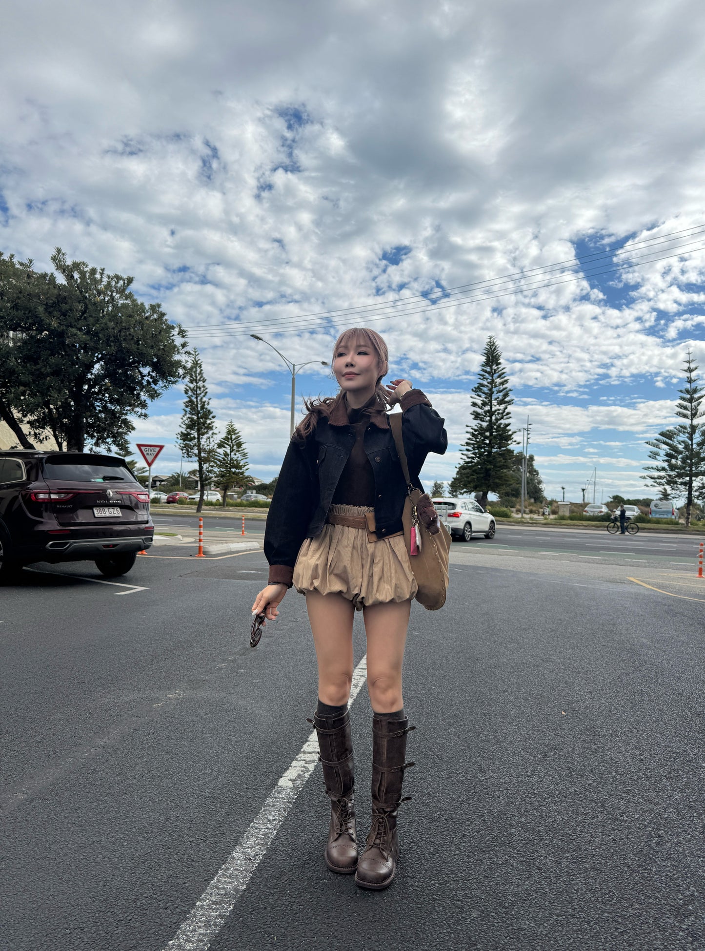 三間幼BELT長BOOT ( 啡/黑 )