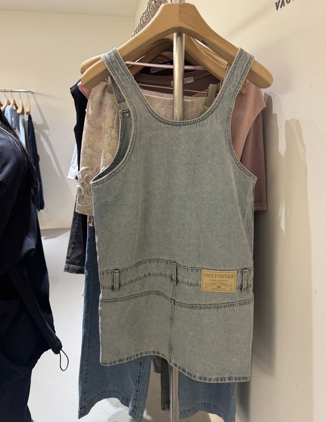 直拉鍊工人牛仔裙 ( S/M )