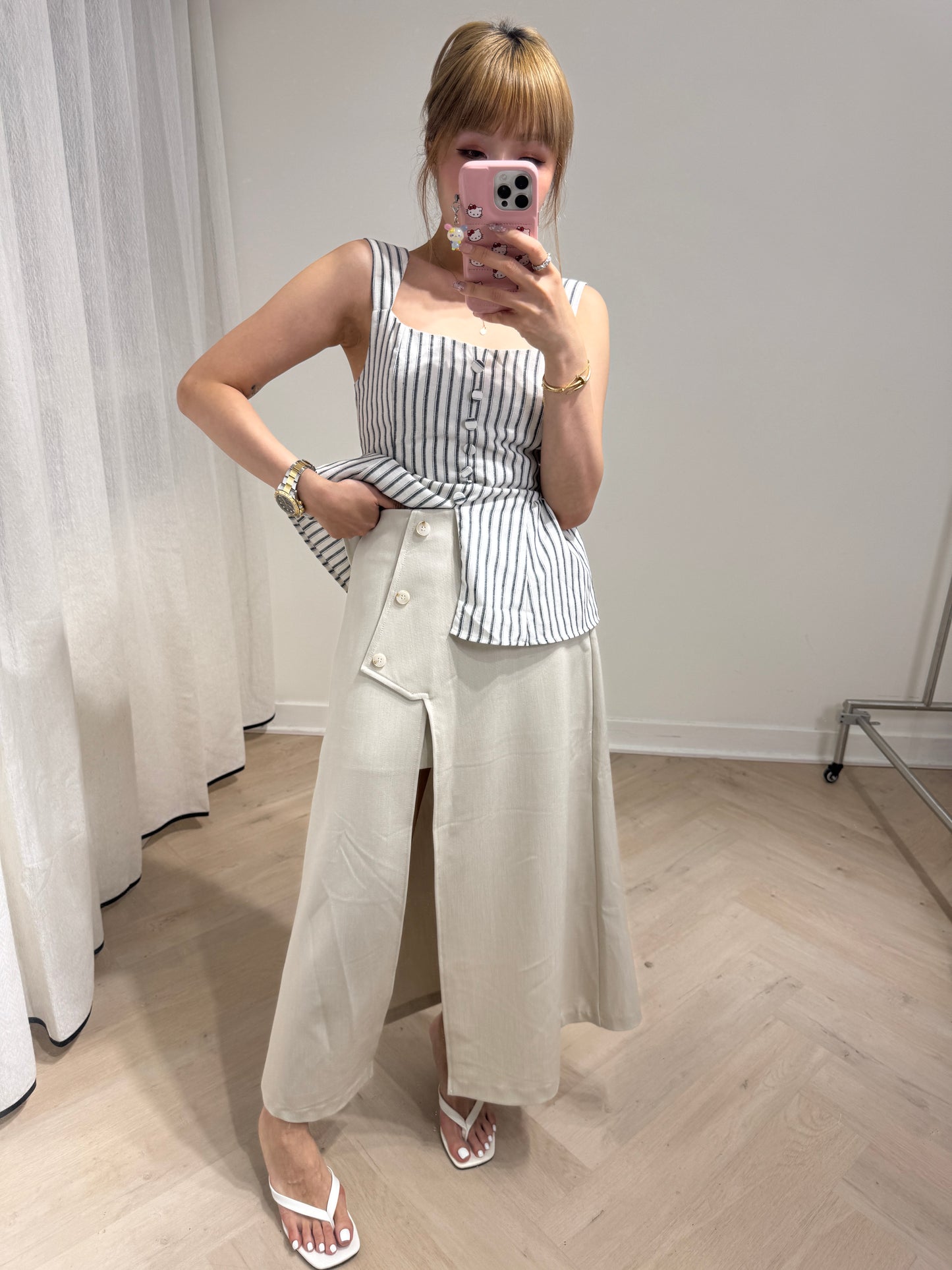 開叉款長裙 ( 杏/黑/深藍 )