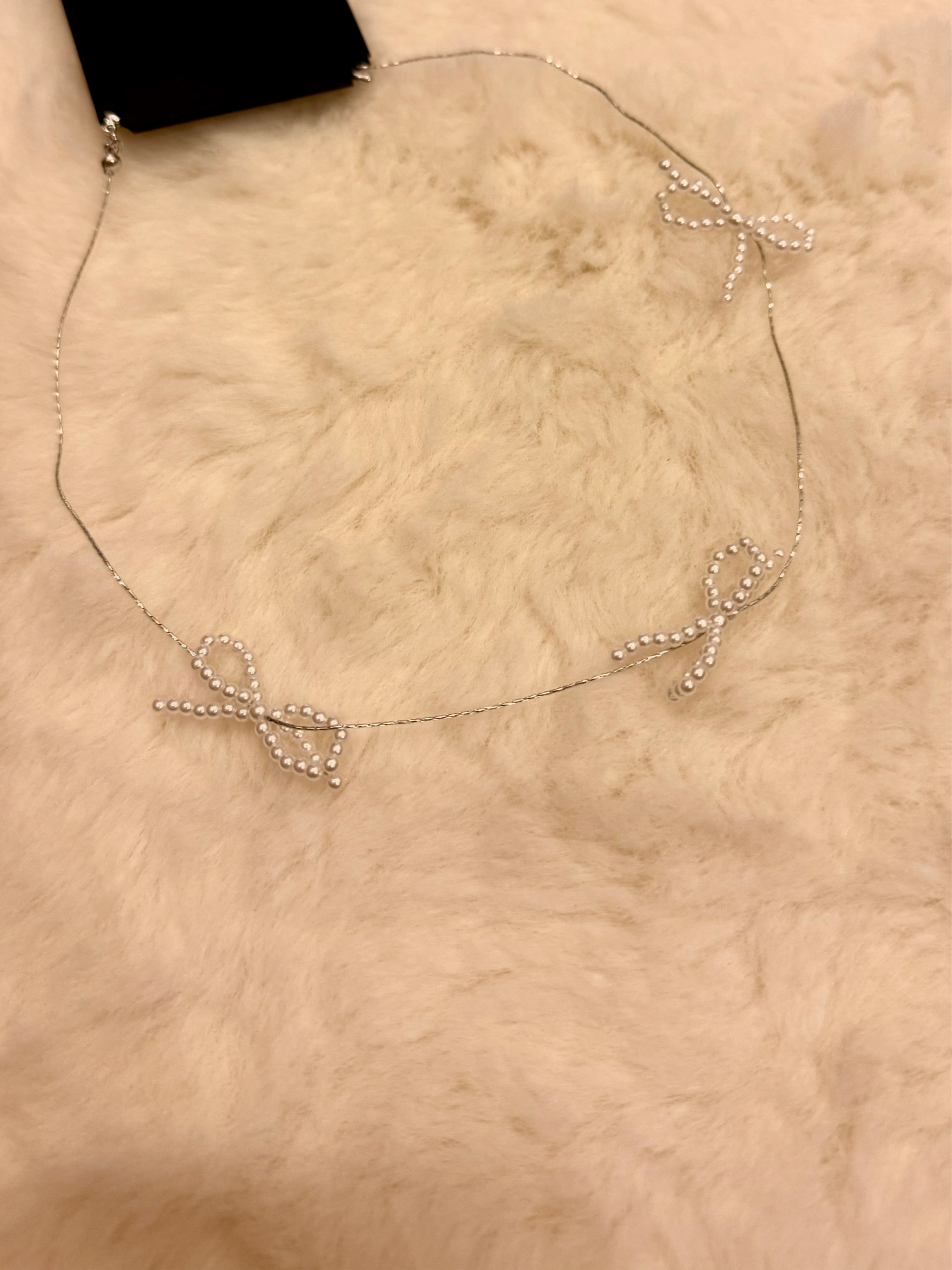 幼銀鏈蝴蝶結頸鏈