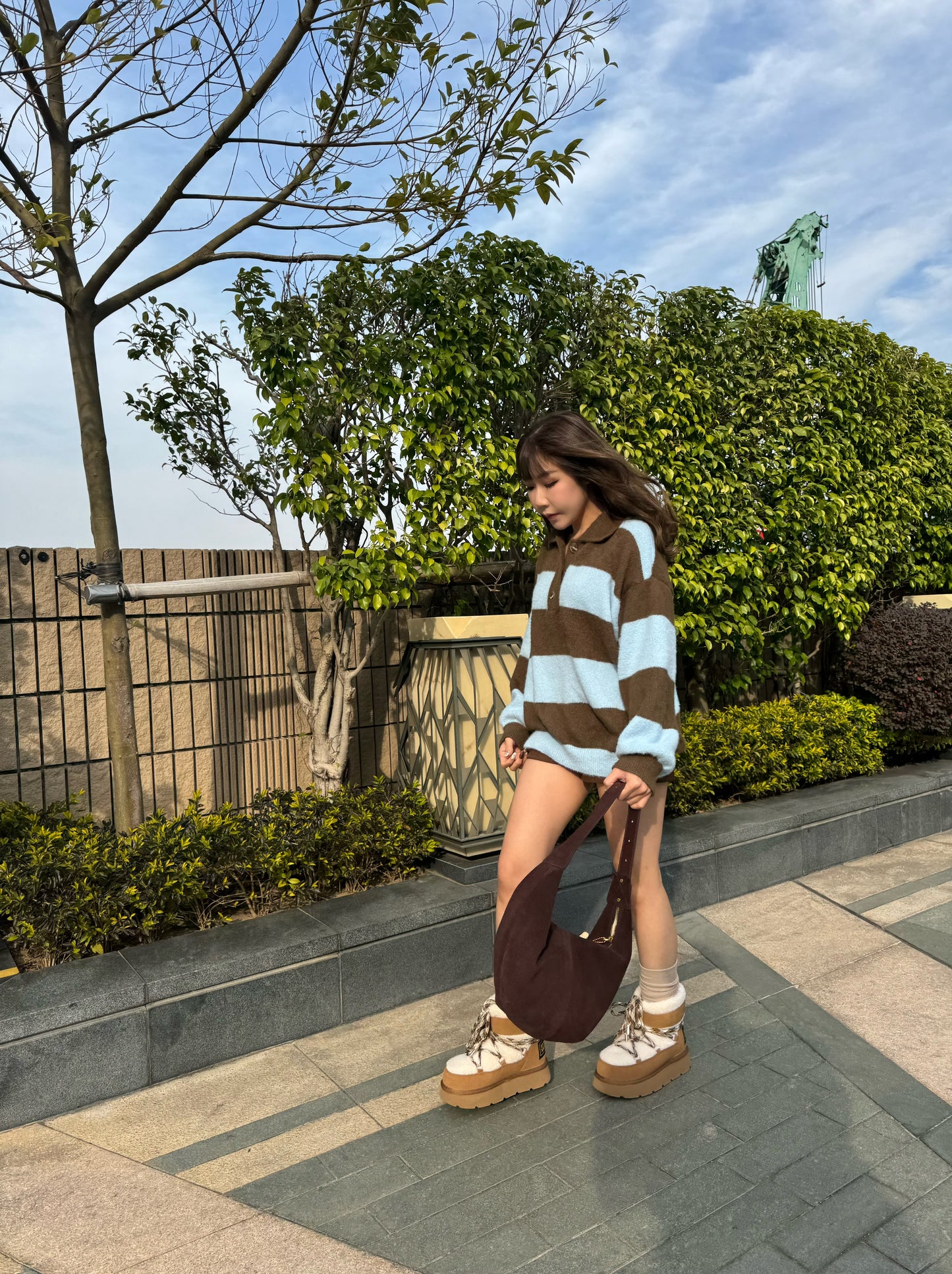 JENNIE同款韓國牌間條POLO