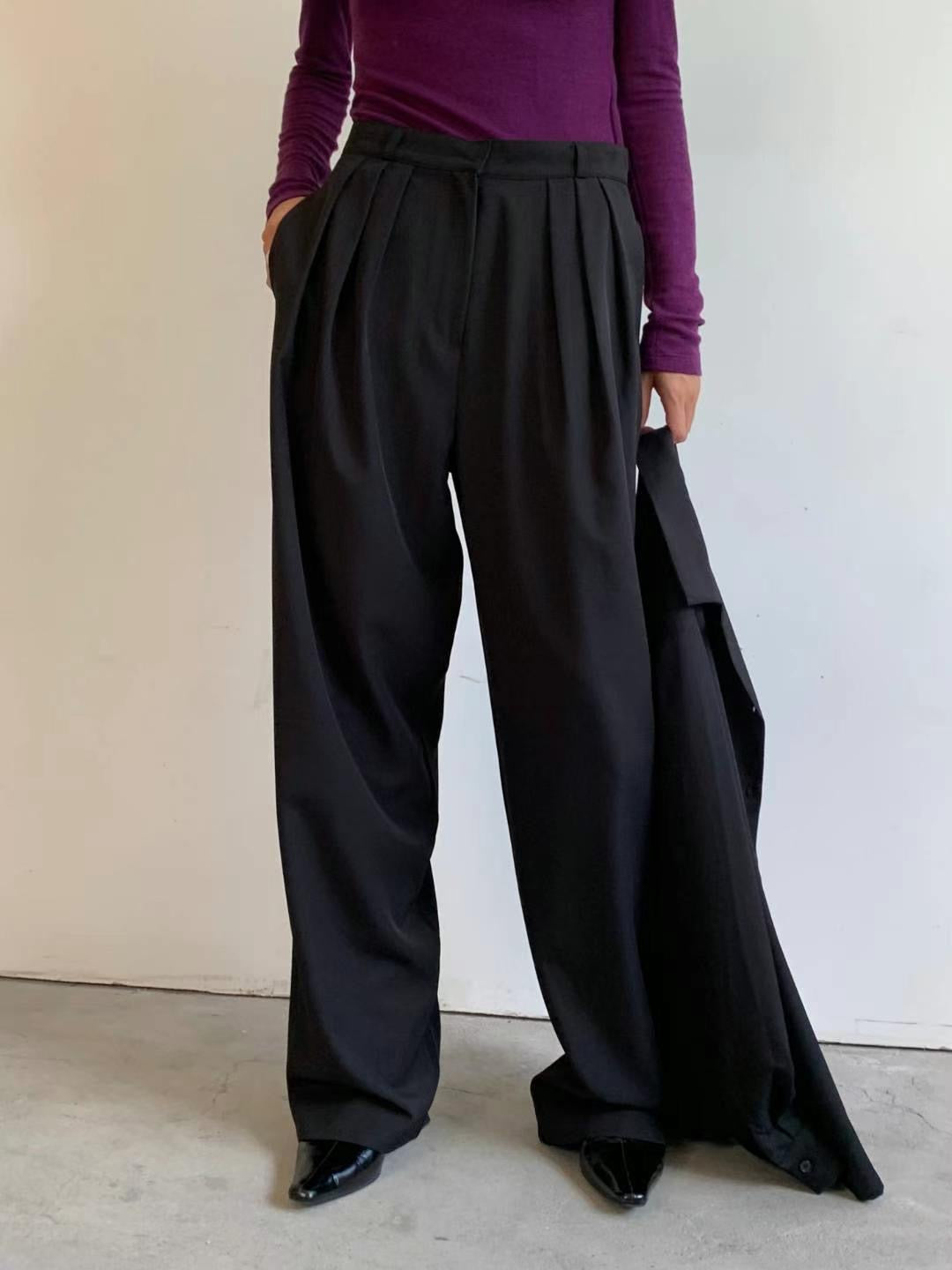 酒紅色直腳西褲