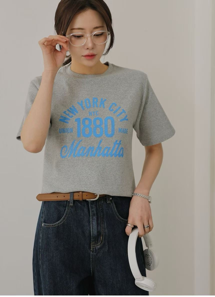 1880洗水字TEE ( 黃/白/灰/黑 )