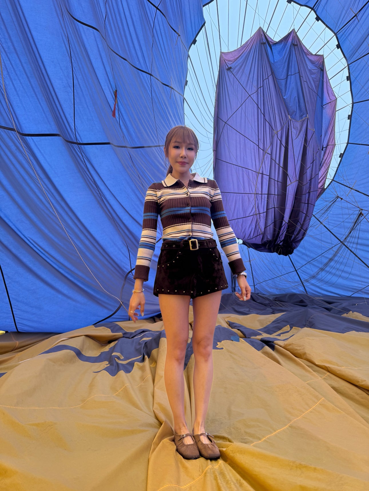 啡色金釘麂布有BELT短褲 ( S/M/L )