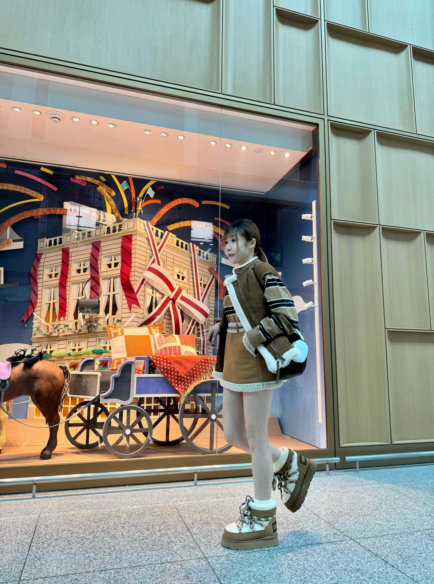 羊羔毛邊麂布短裙 S/M