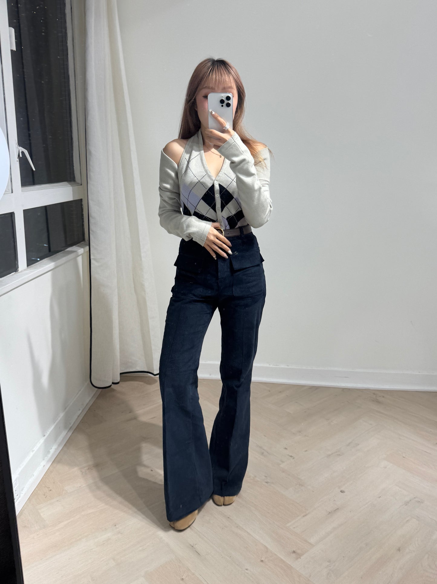 鼠尾草綠菱格套裝