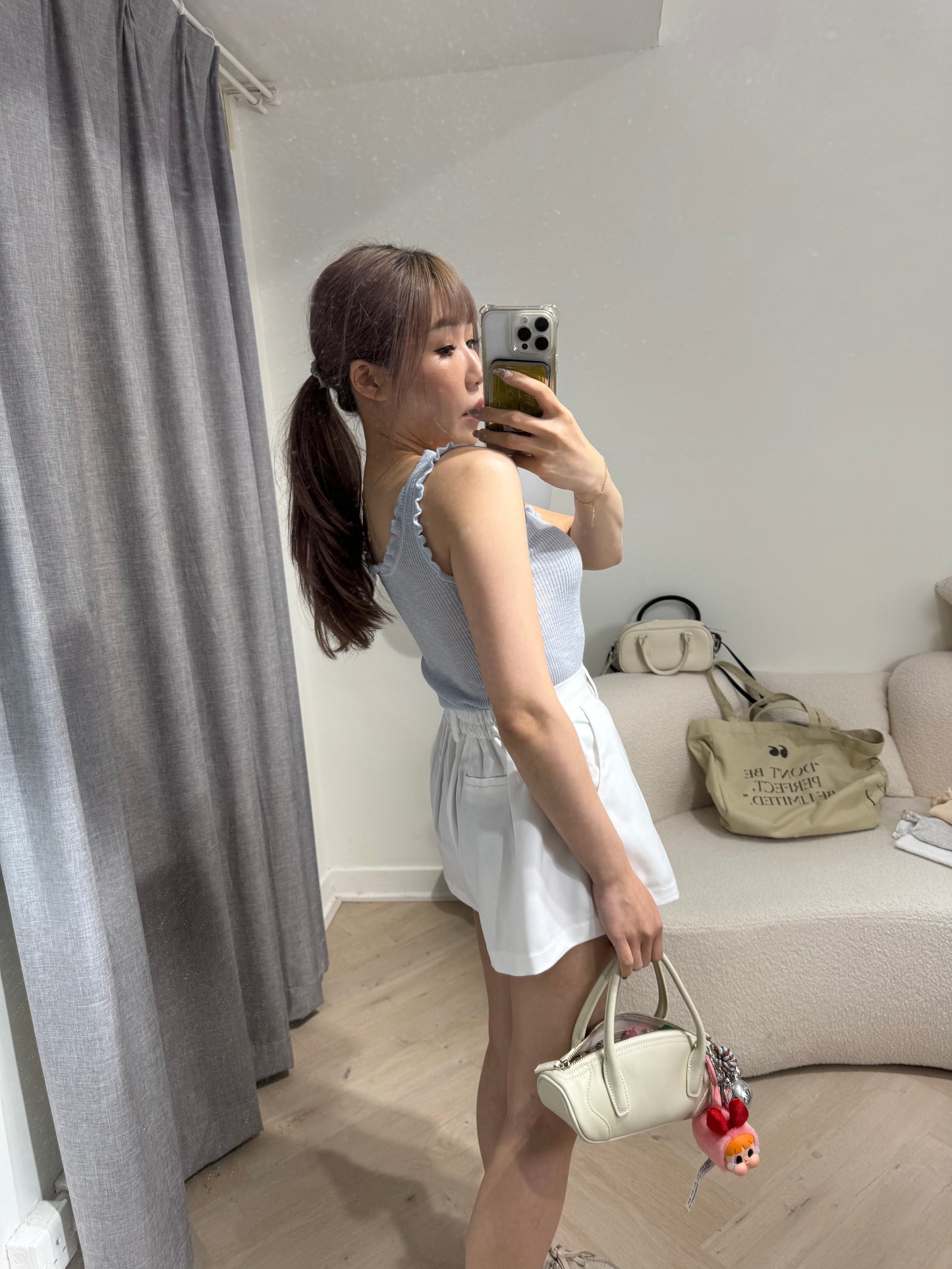 小花邊背心 ( 黑/白/灰/黃/藍 )