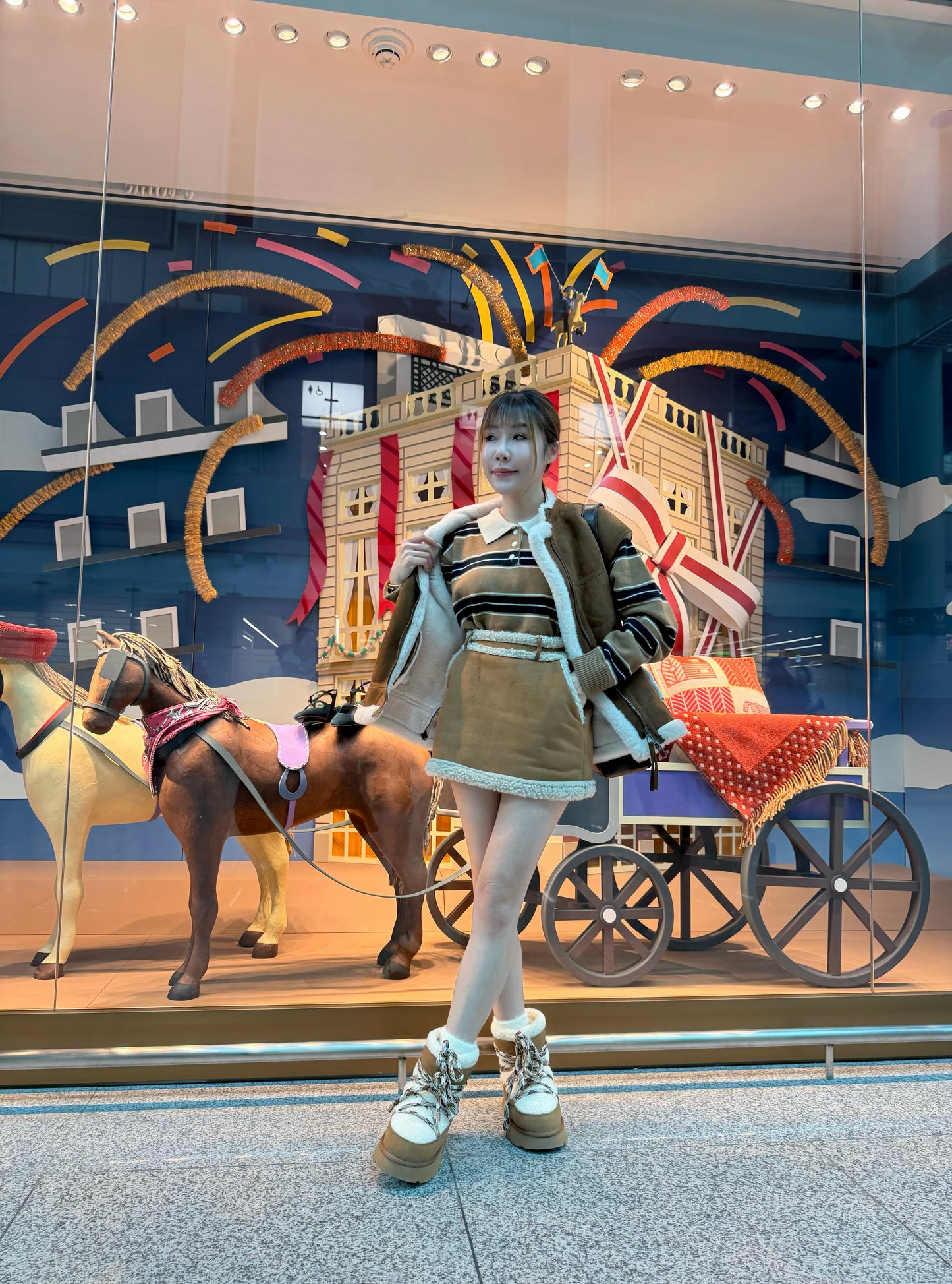 羊羔毛邊麂布短裙 S/M