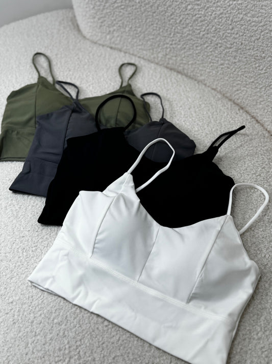 後粗交叉帶冰絲BRA TOP ( 黑/白/灰/綠 )